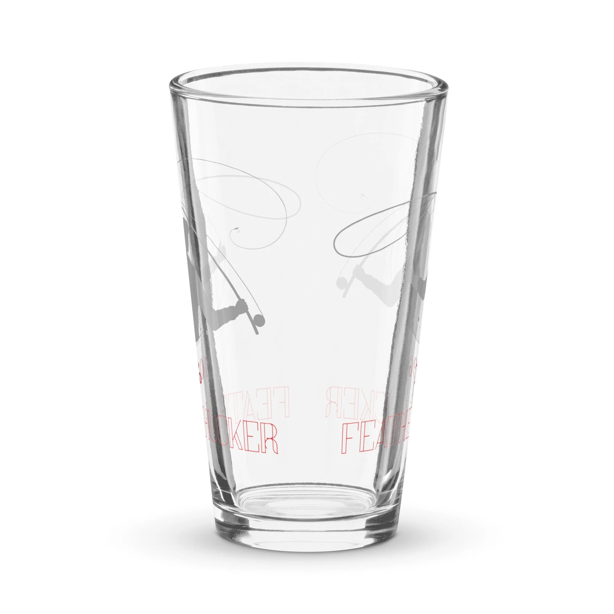 Feather Chucker pint glass