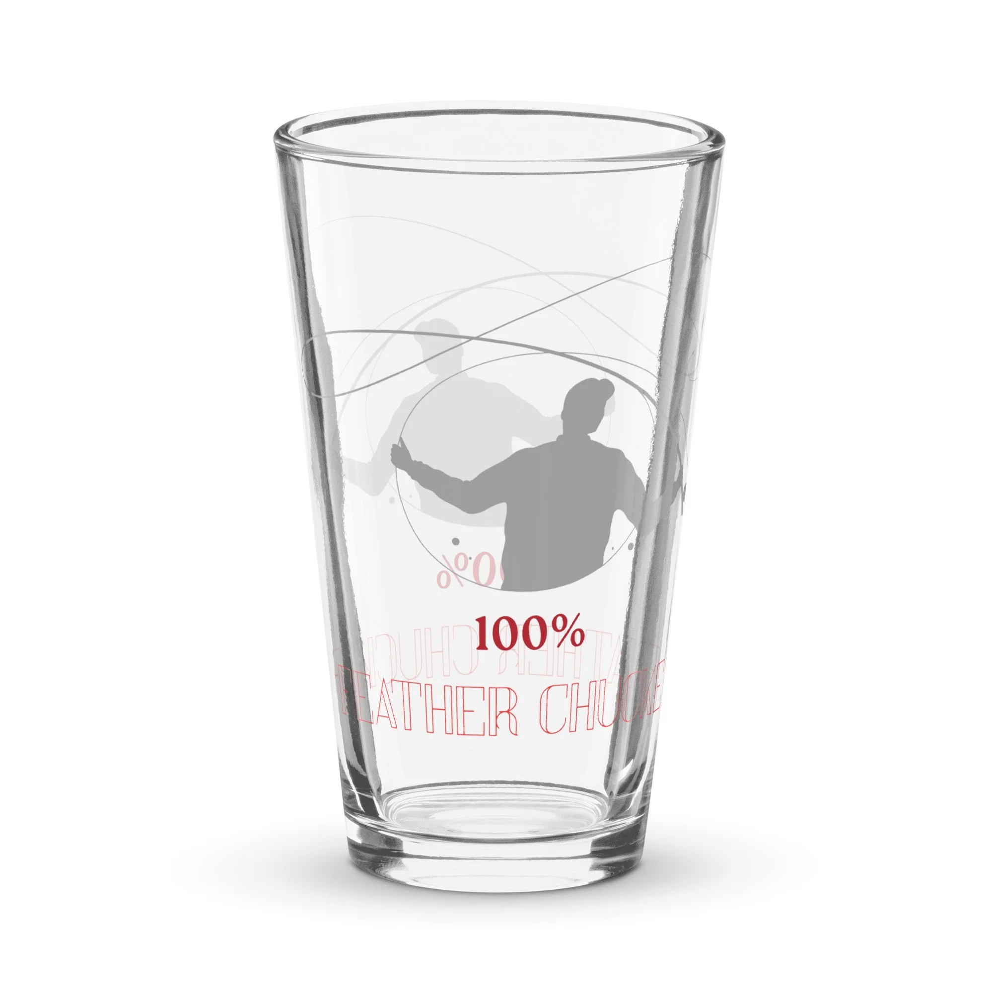 Feather Chucker pint glass
