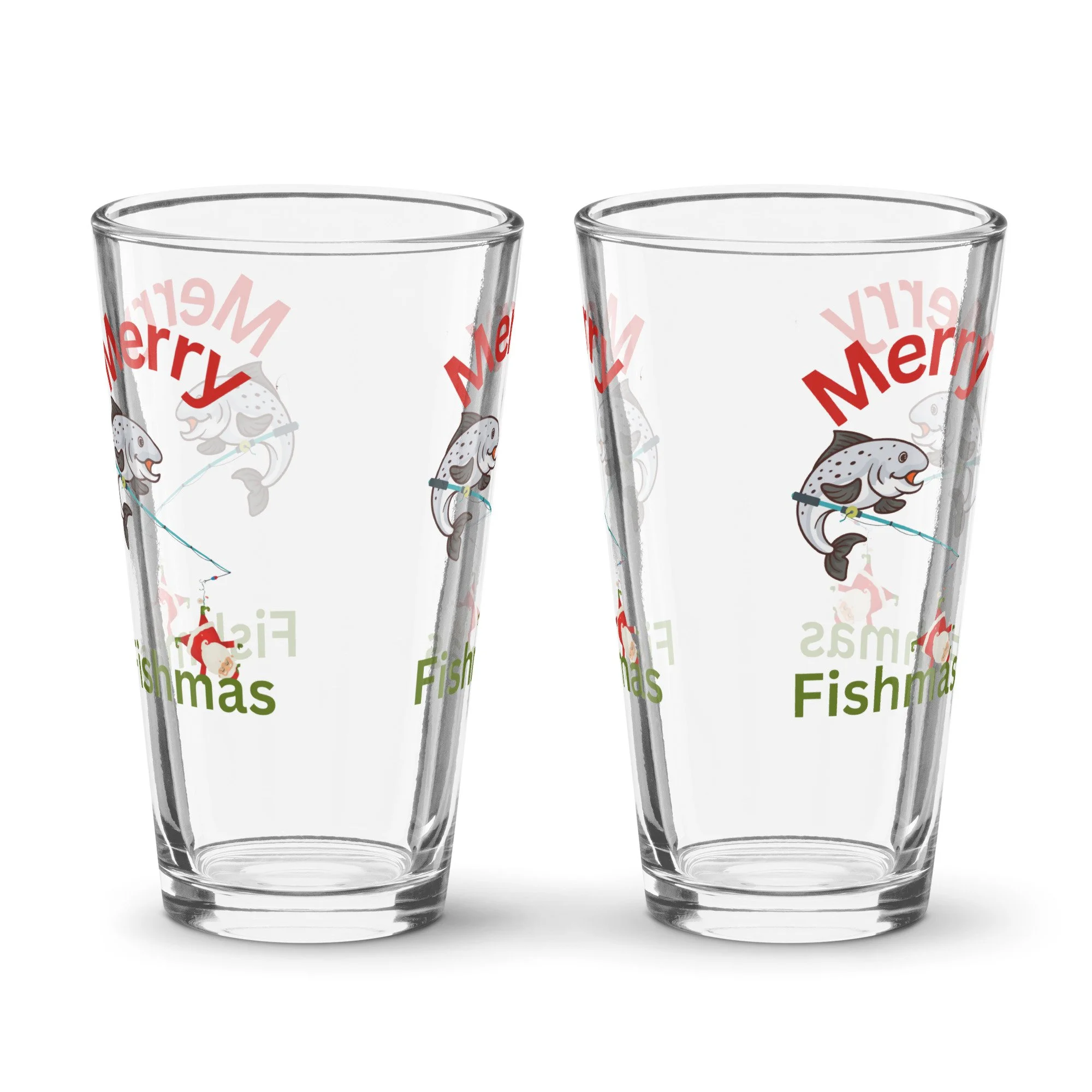 Trout Fishmas pint glass