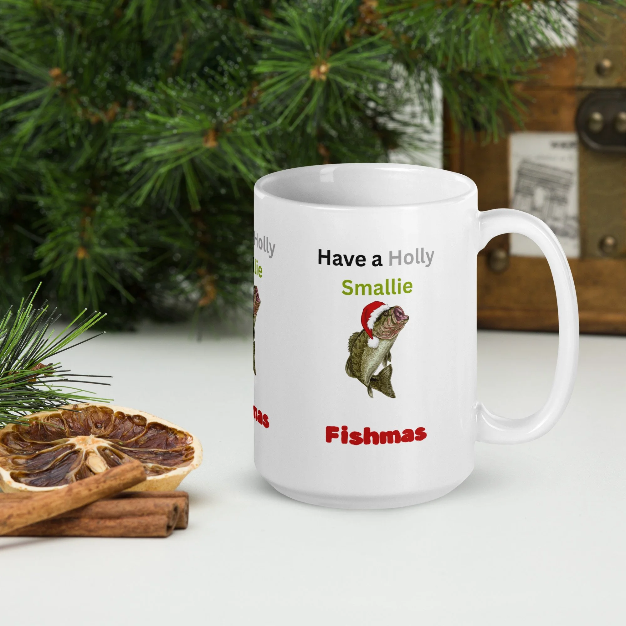 Smallie Fishmas glossy mug