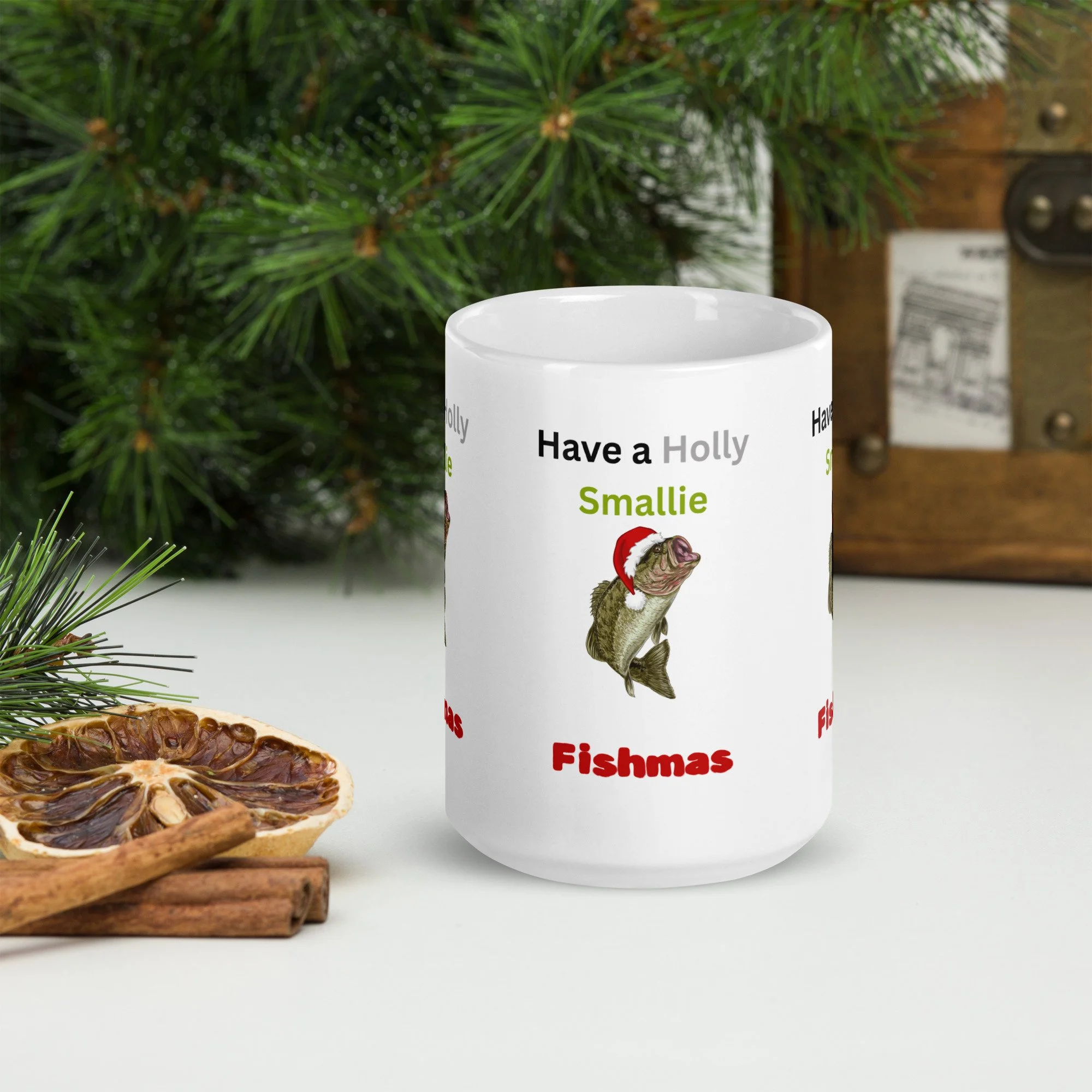 Smallie Fishmas glossy mug