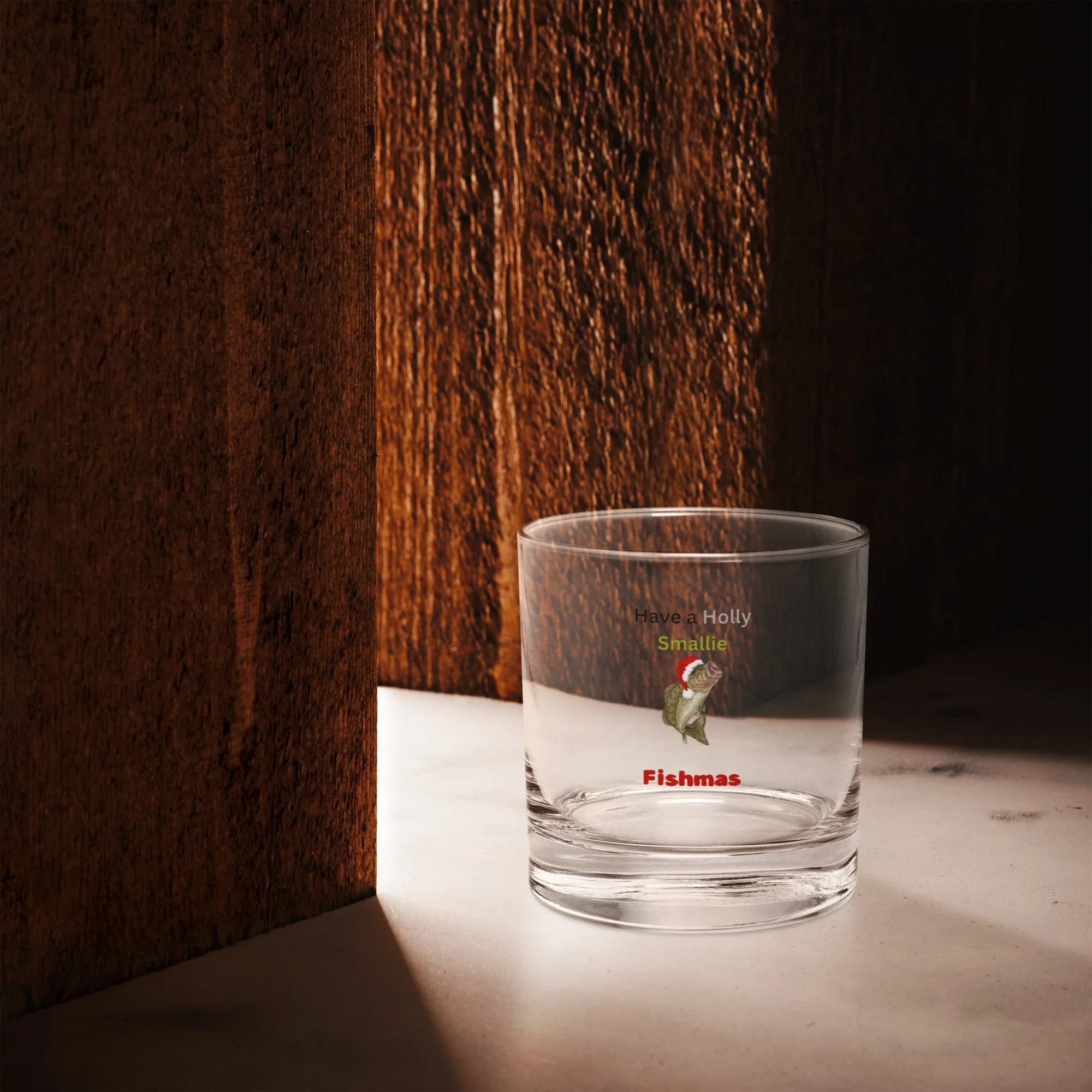 smallie Fishmas Rocks glass