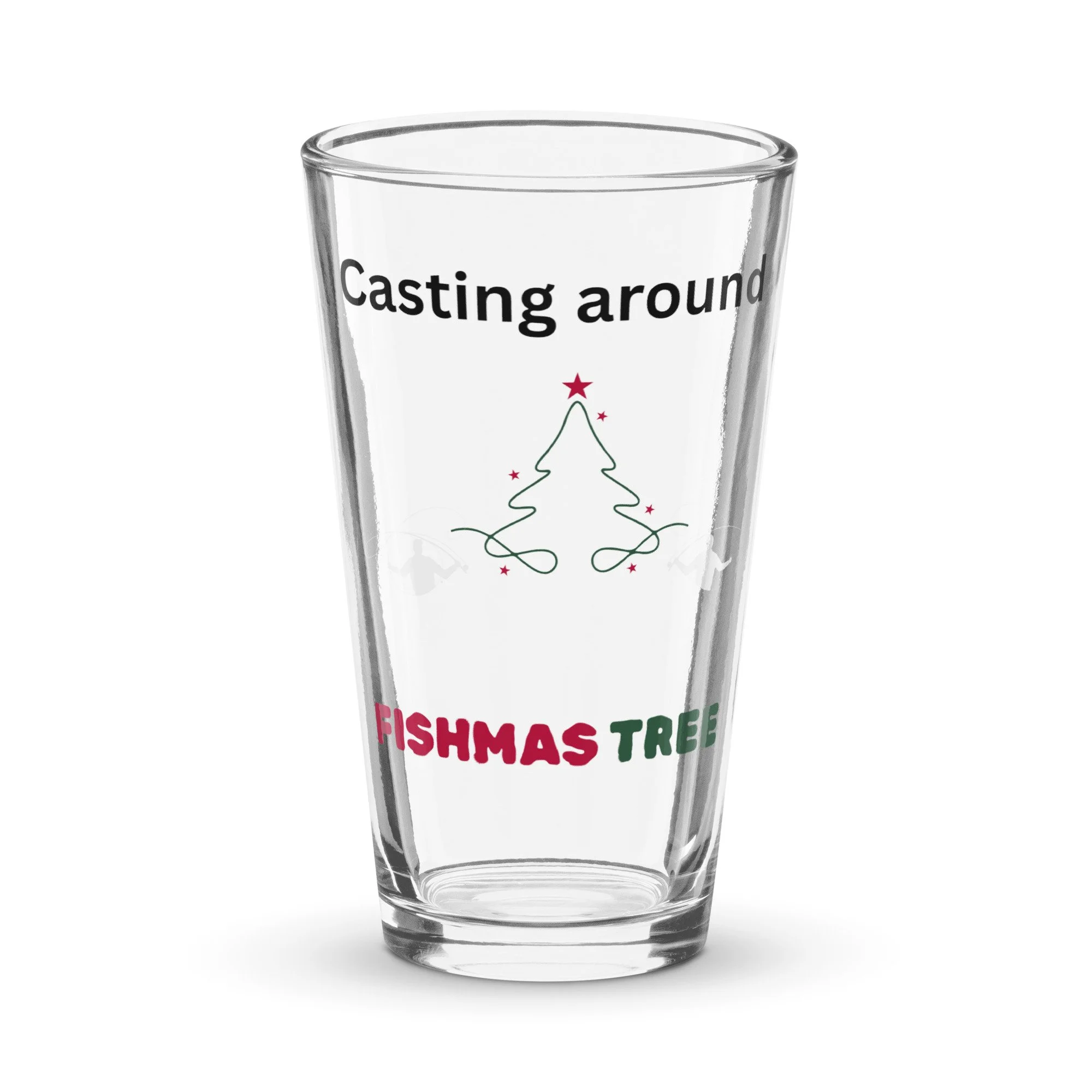 Casting Around Fishmas pint glass