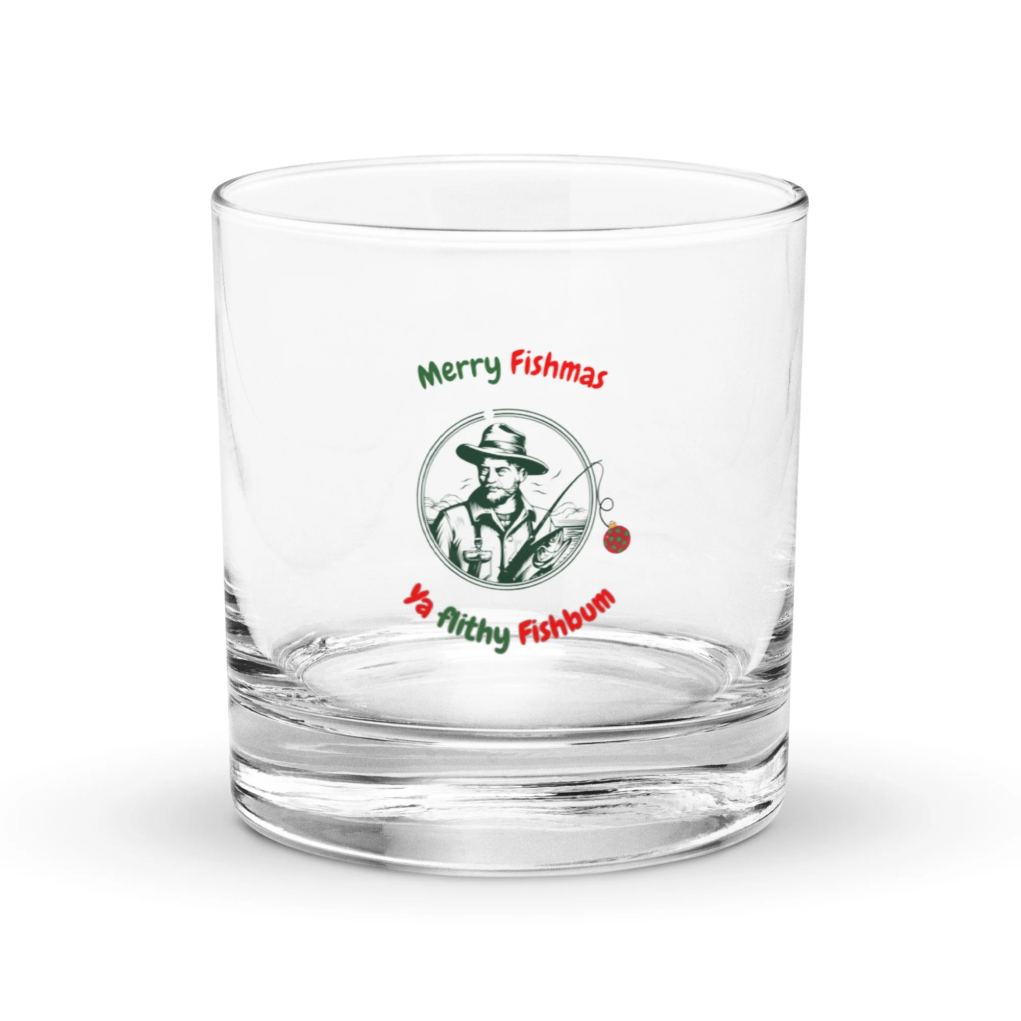 Fishbum Fishmas Rocks glass