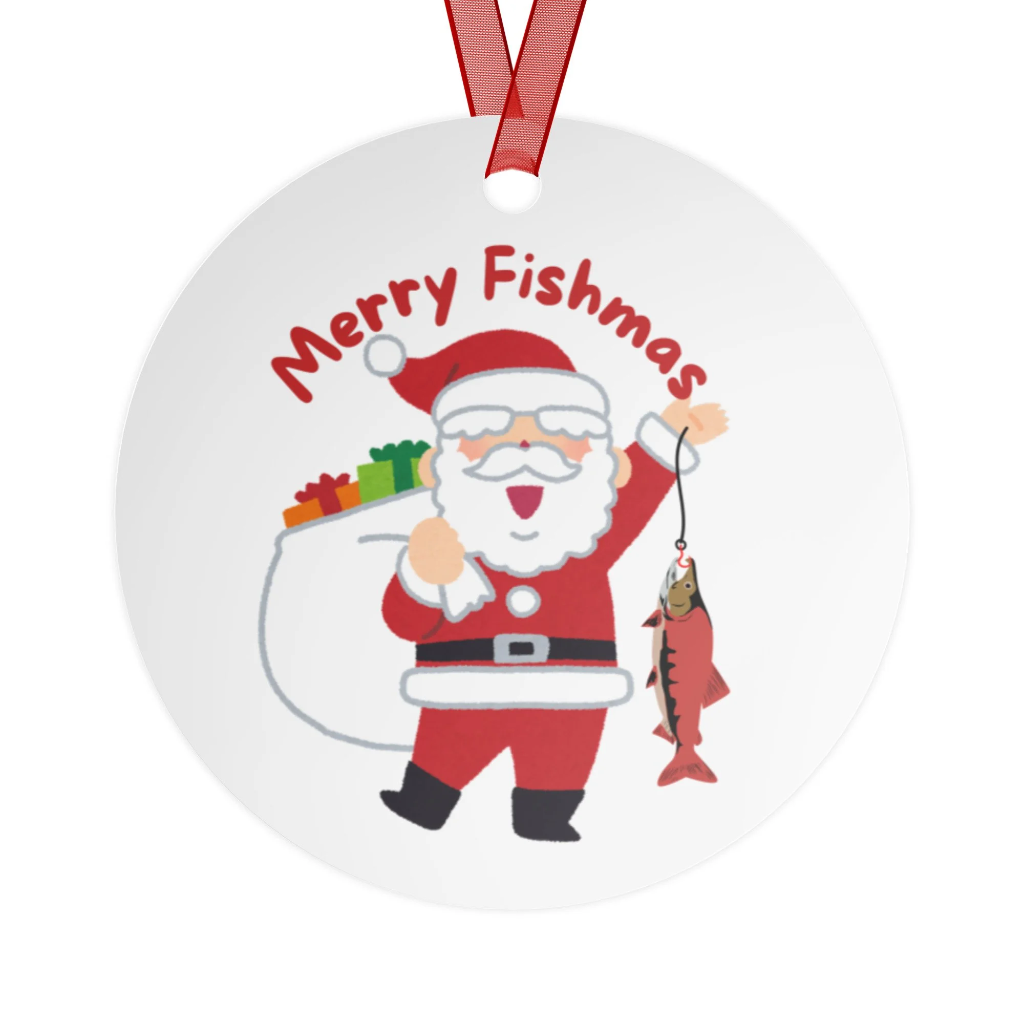 Merry fishmas santa ceramic ornaments