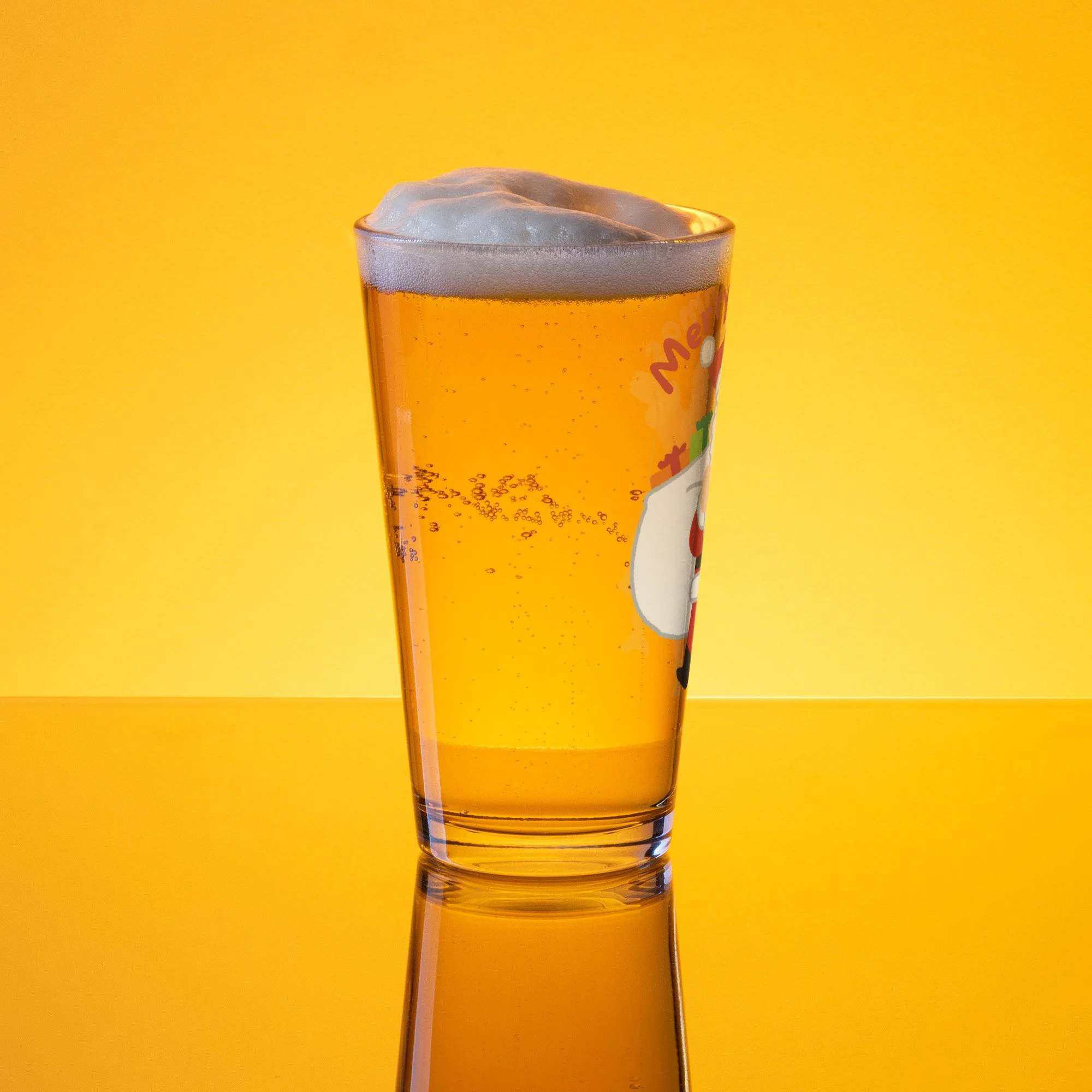 Merry Fishmas Santa pint glass
