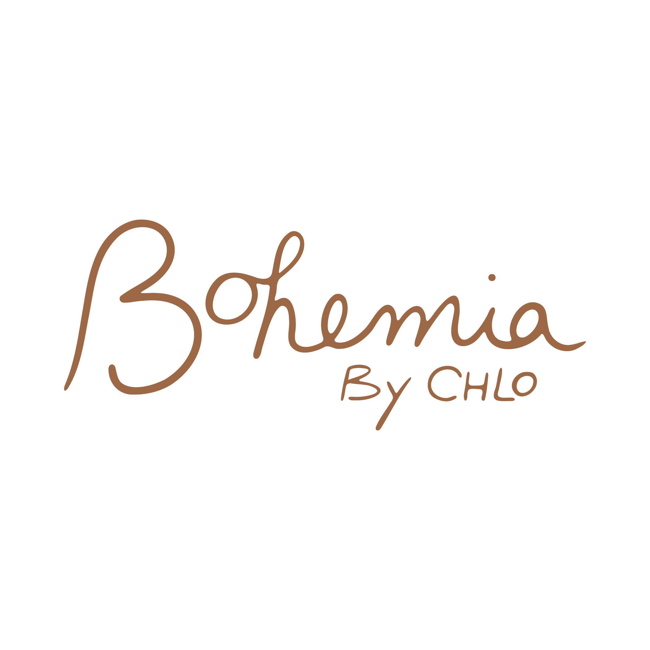 Black background with brown cursive text that reads 'Bohemia by CHLO'.