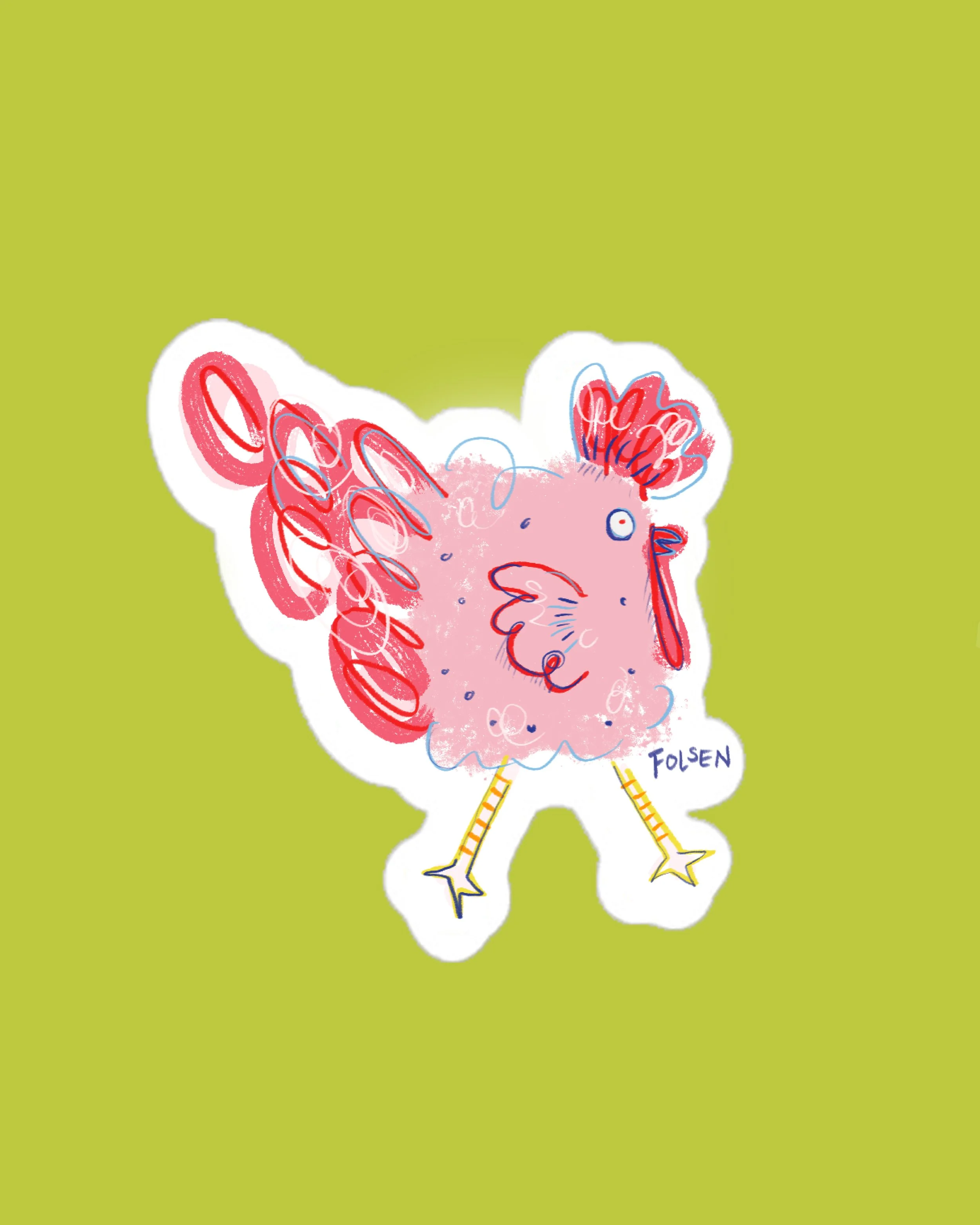 crazy chicken sticker!!