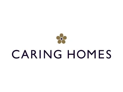 Caring Homes logo with a gold flower above the text.
