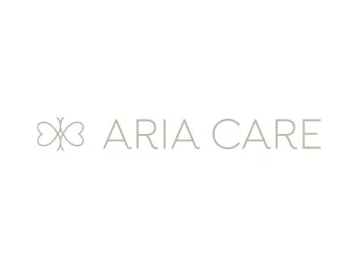 Logo of Aria Care with a butterfly icon on the left.