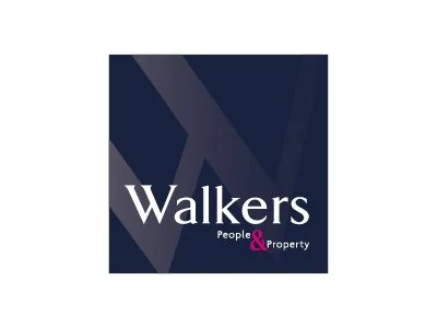 Walkers People & Property logo featuring a dark background with white and pink text.