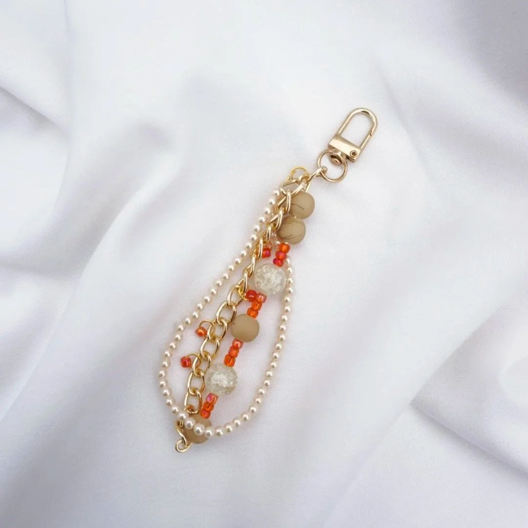 Pearly Glow - Beaded Keychain & Bag Charm