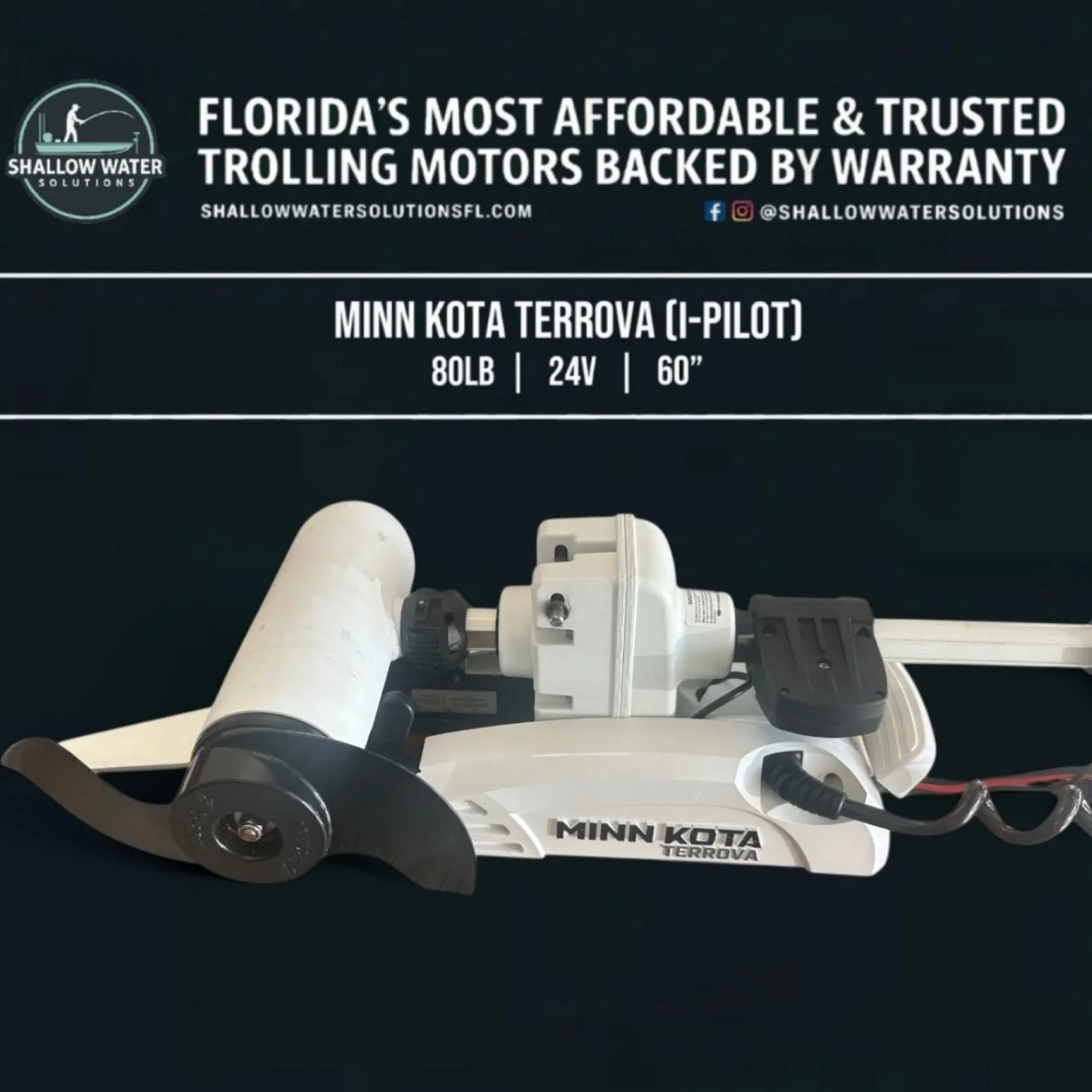 Refurbished Minn Kota Terrova - 80 lb | 24V | 60″ (SWS Warranty)