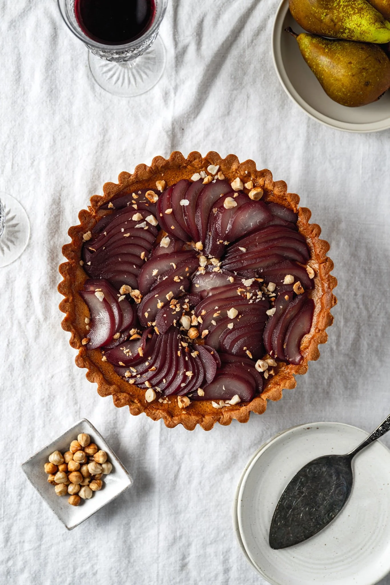 Spiced Pear and Cinnamon Custard Tart