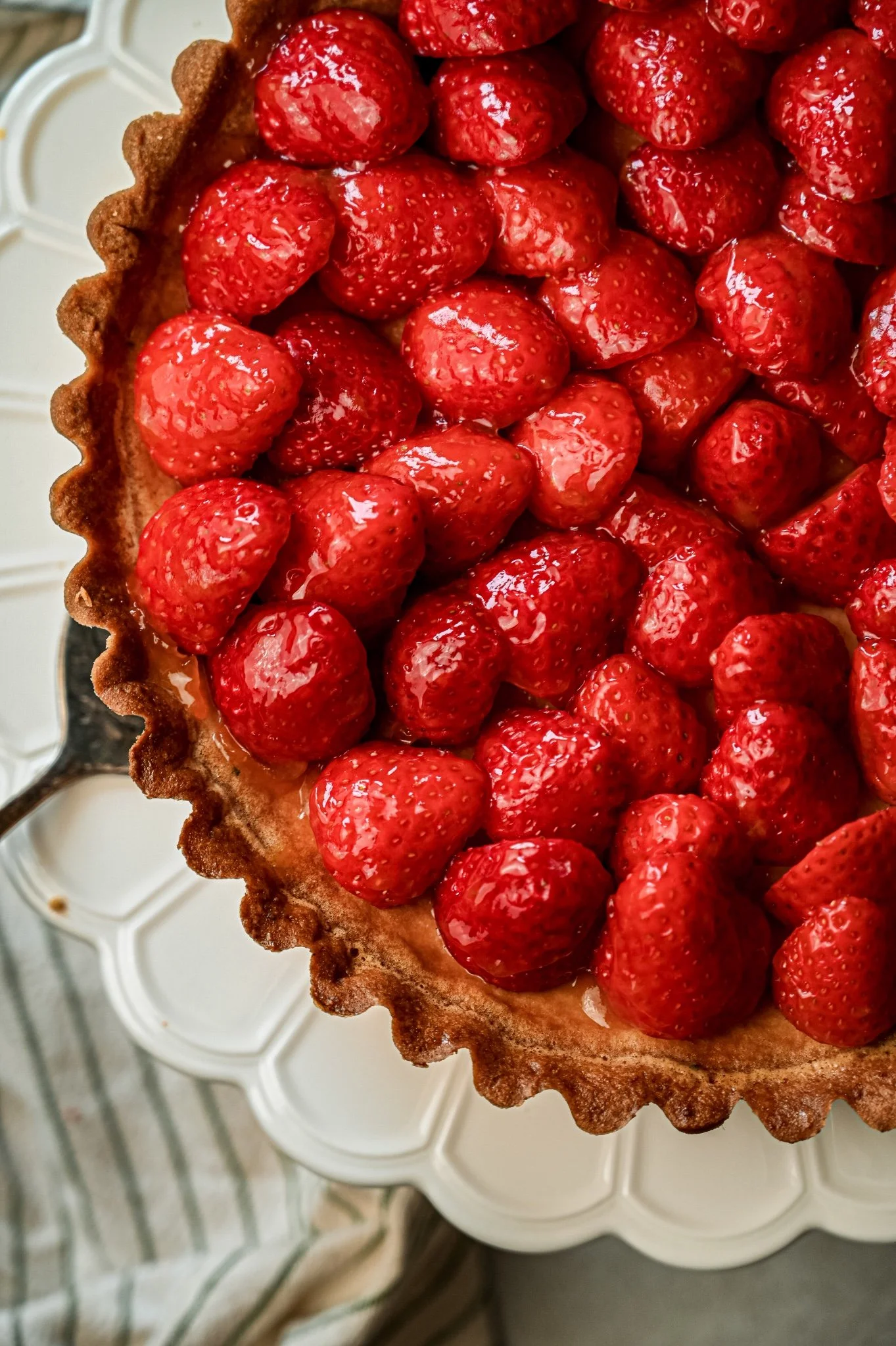 Black Pepper Custard Tart with Glazed Strawberries