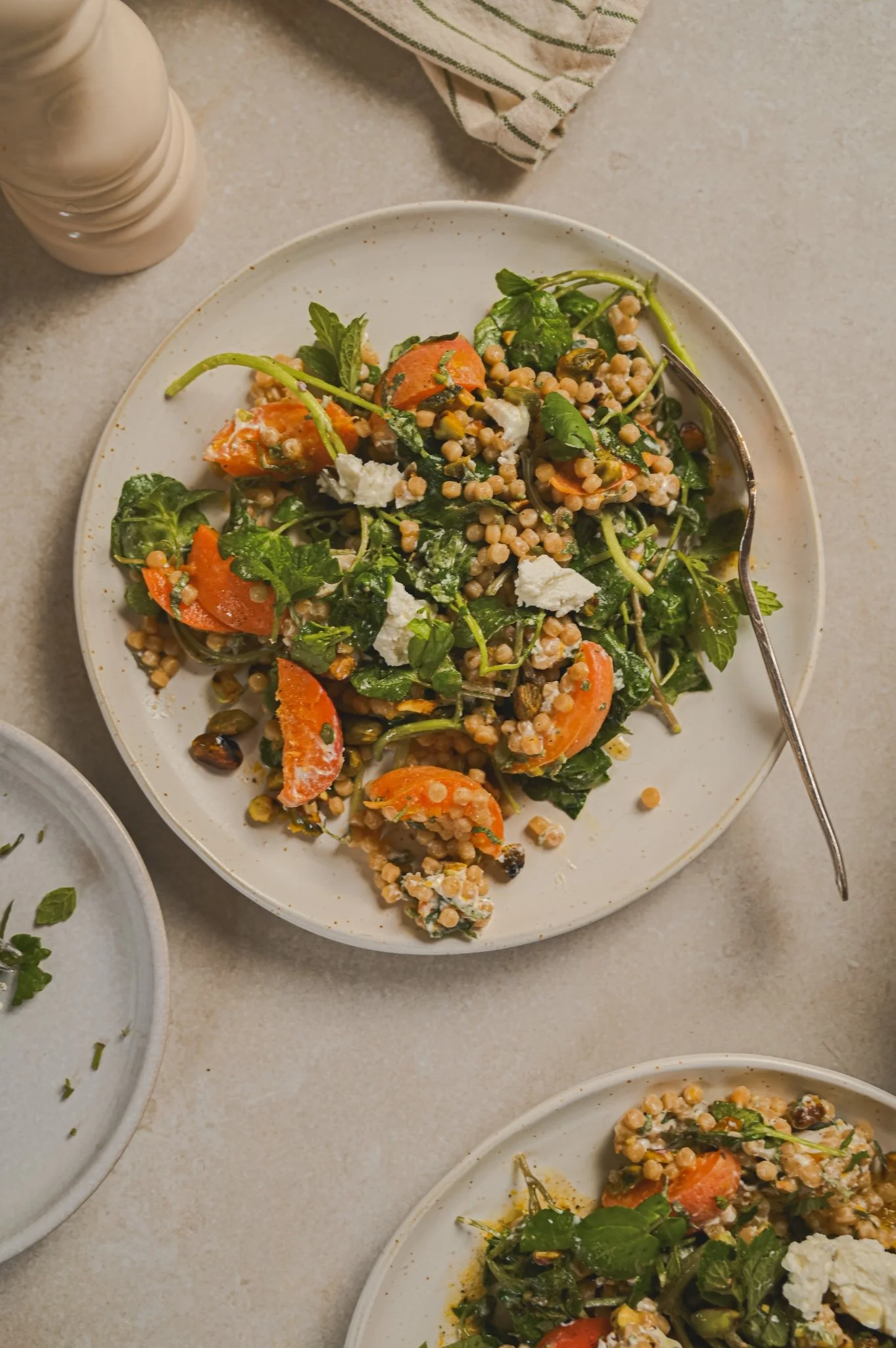 Apricot, Fregola and Soft Goat's Cheese Salad