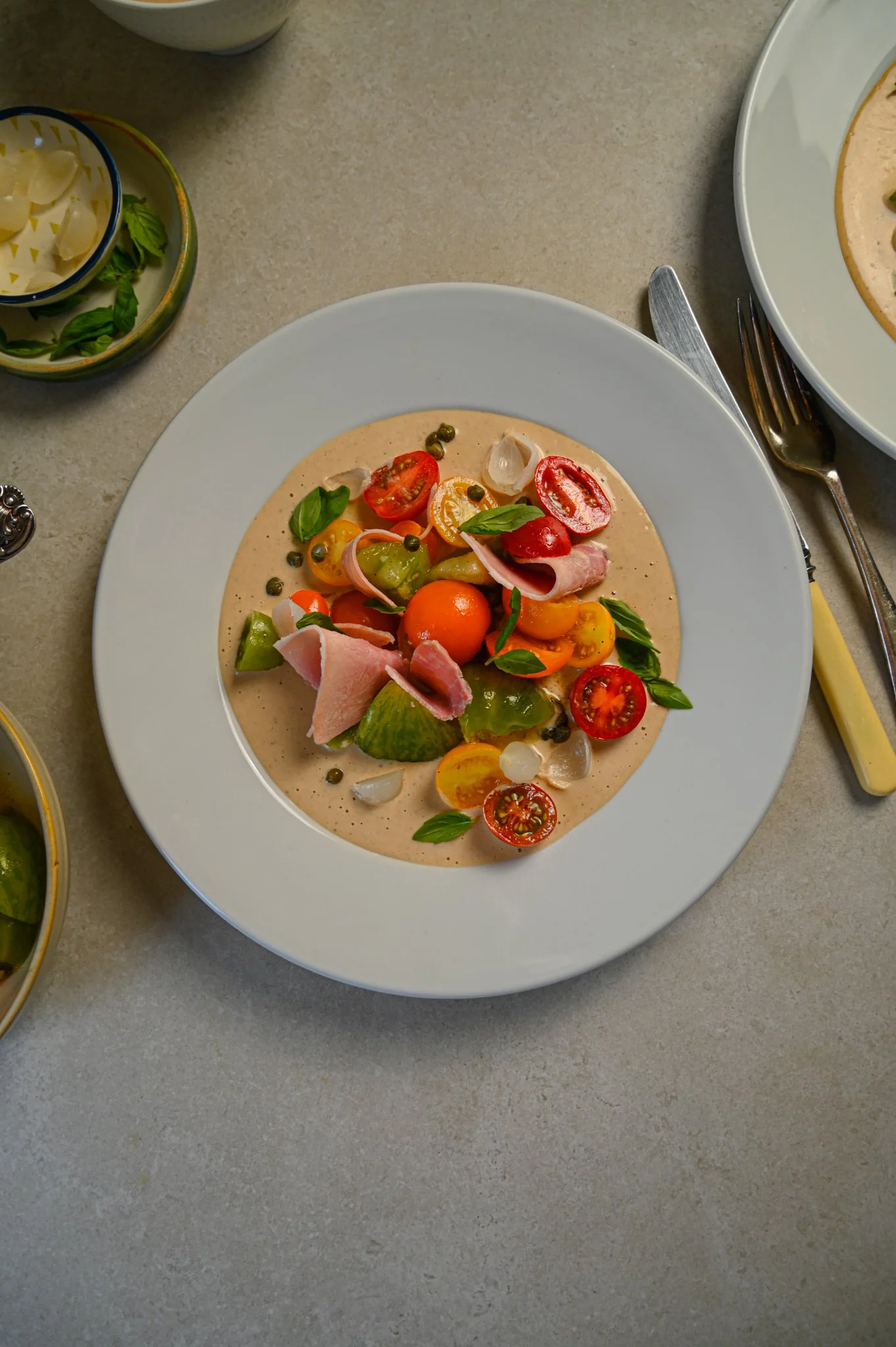 Tomato Tonnato with Pickled Onions and Capers