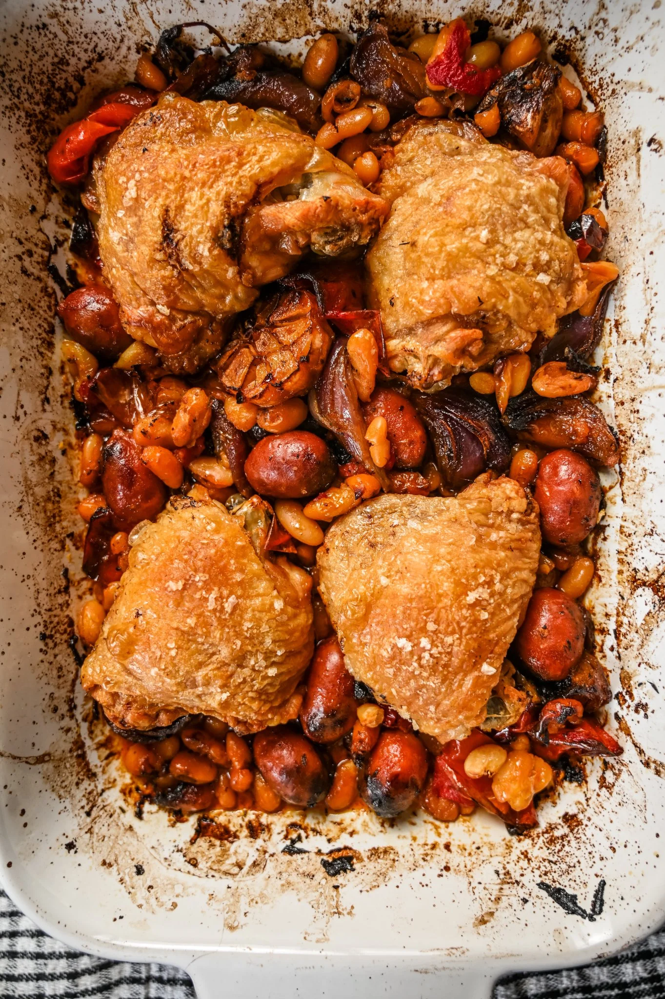 Chicken Thigh, Chorizo &amp; White Bean Traybake
