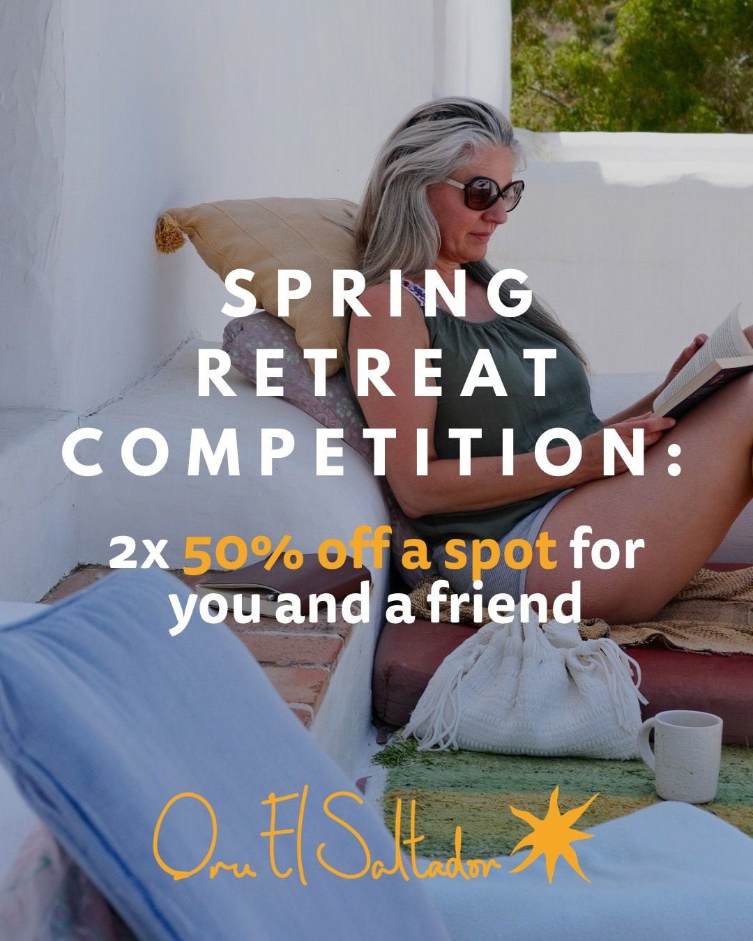 We&rsquo;re running a special Spring Retreat Competition! 💐

Enter for the chance to get 2 x 50% Off for you and a friend for the Mindful Fitness or Creative Writing retreat at our regenerative retreat centre, Oru El Saltador in Almeria, Spain! 

To