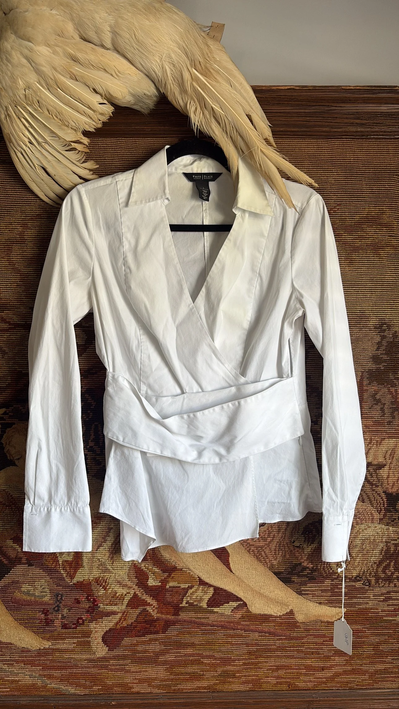 White House Black Market Structural Wrap Blouse – Size S