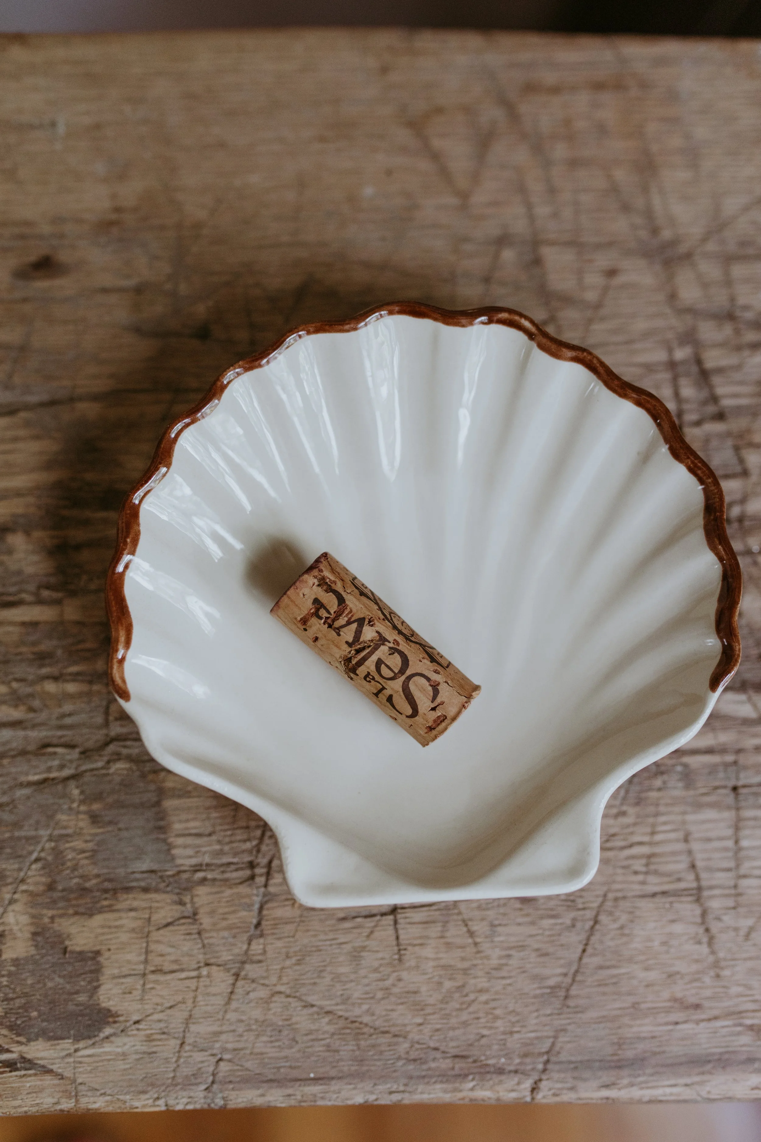 Vintage French Scallop Shell Catchall
