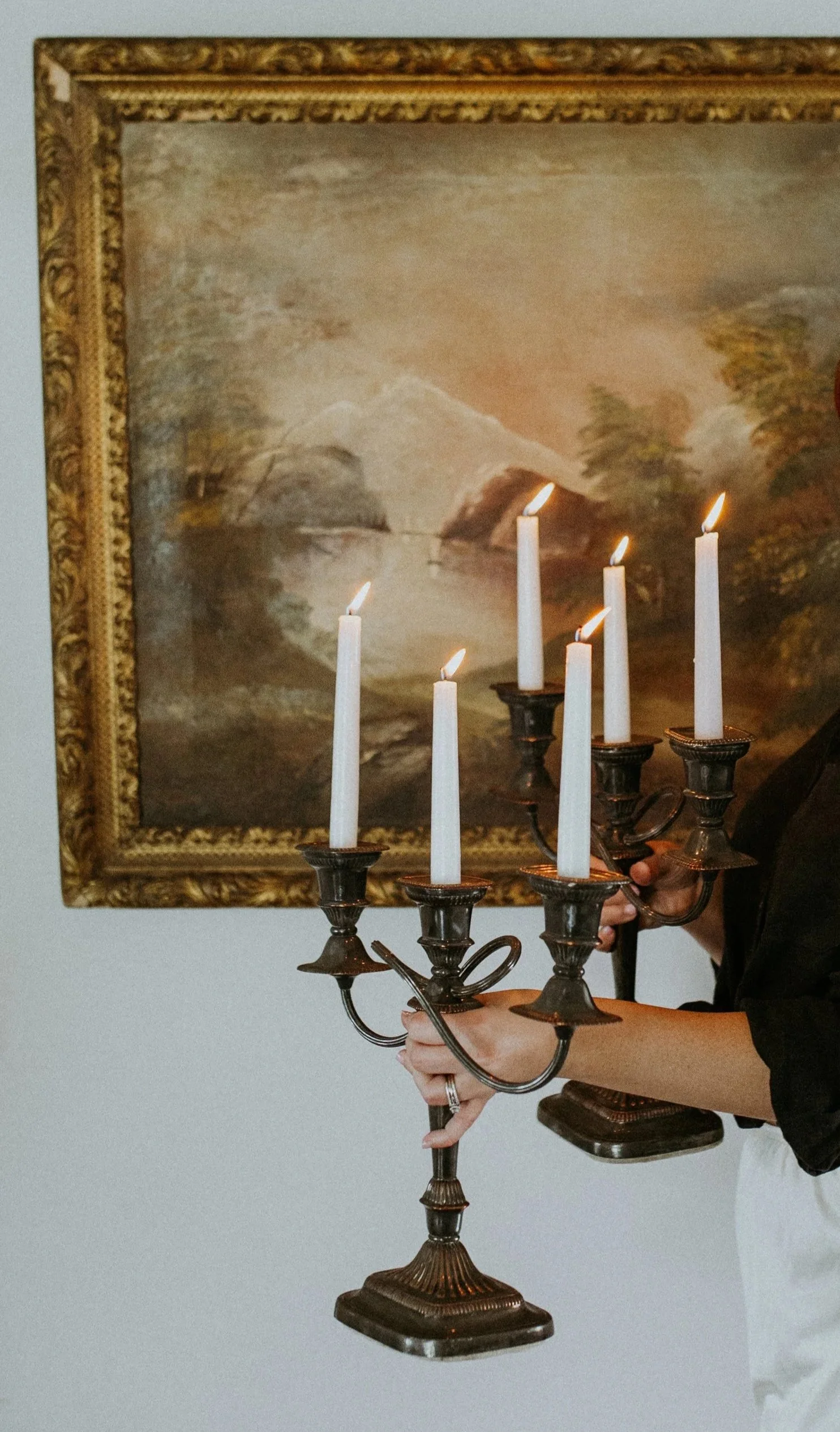Antique Silver-Plate Candelabra Pair