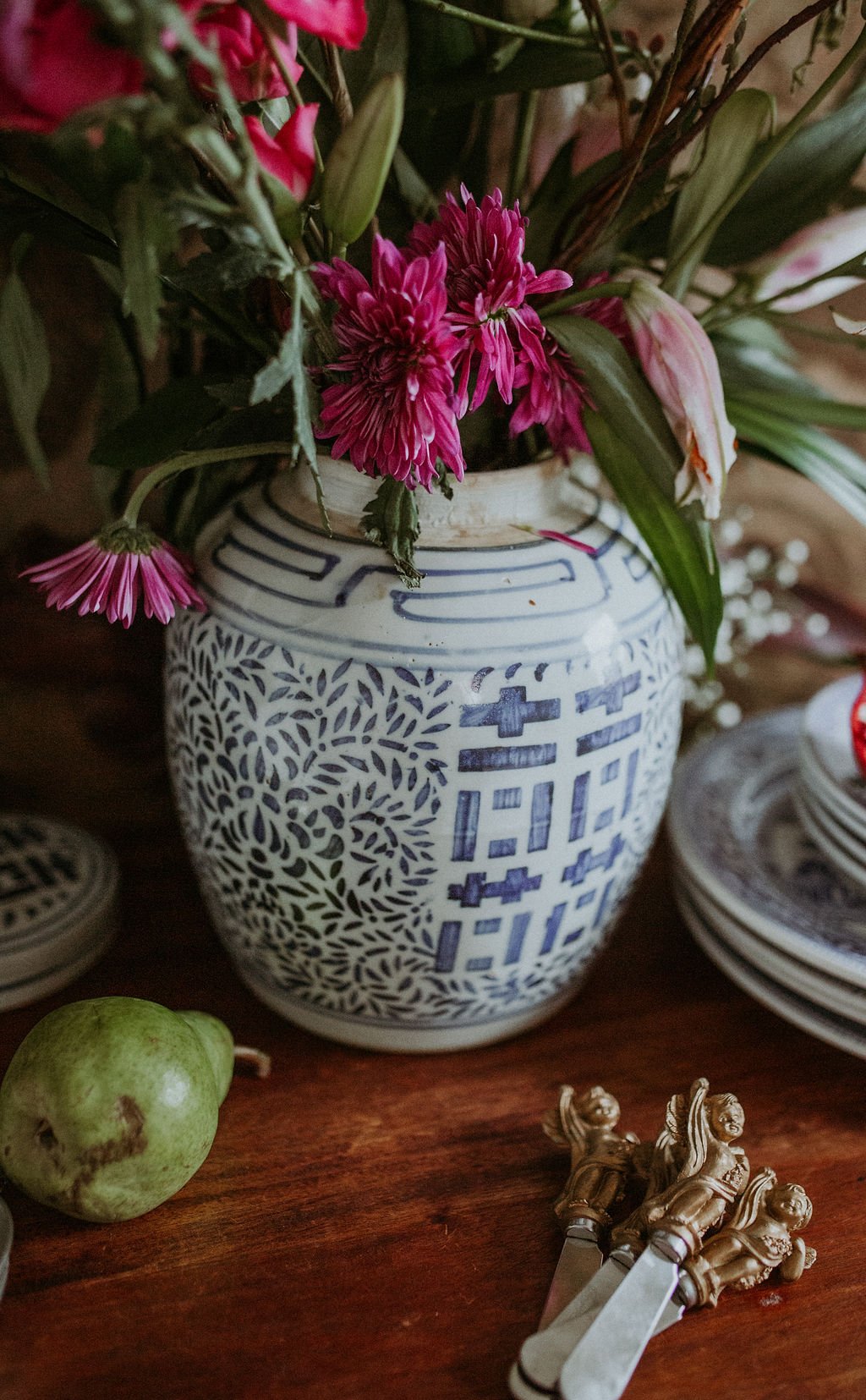 Chinoiserie Heritage: Vintage Blue and White "Double Happiness" Ginger Jar