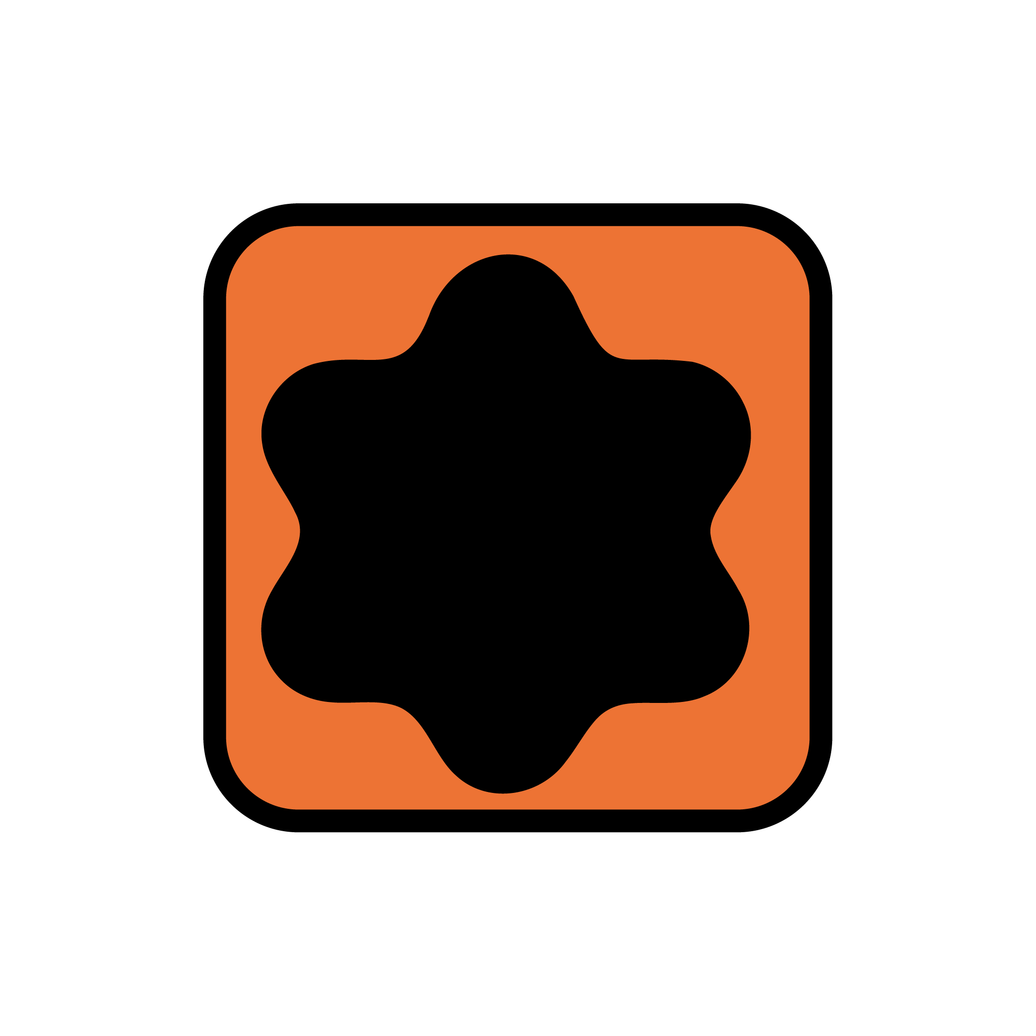 AAC icon of of a star like shape.