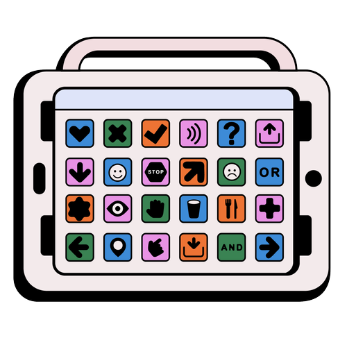 AAC speech-generating device with communication symbols
