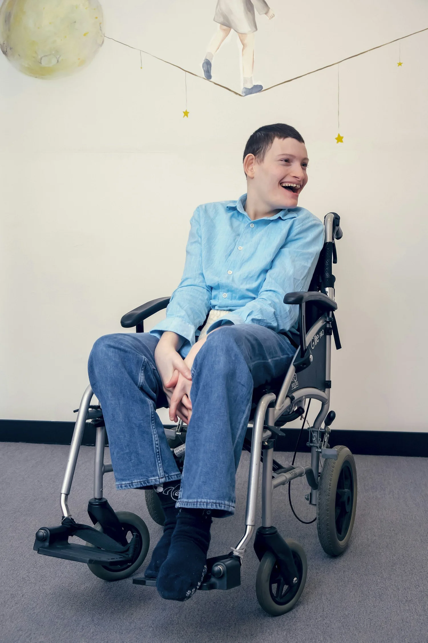 Young adult male in a wheelchair
