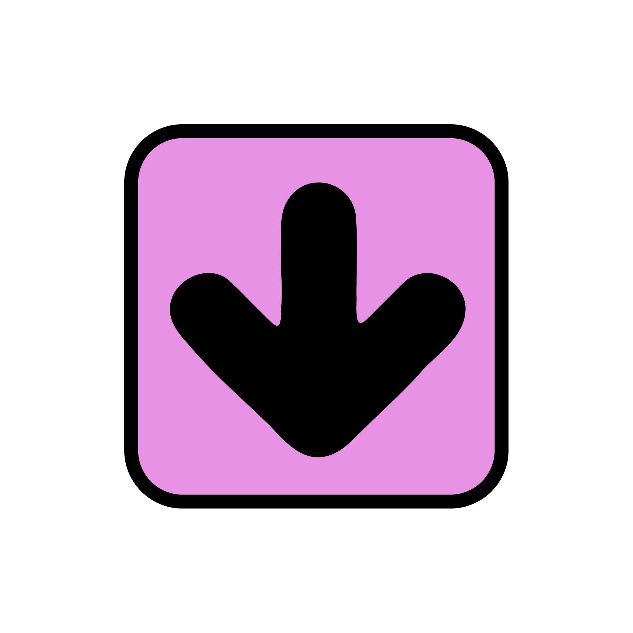 AAC icon of arrow pointing down.