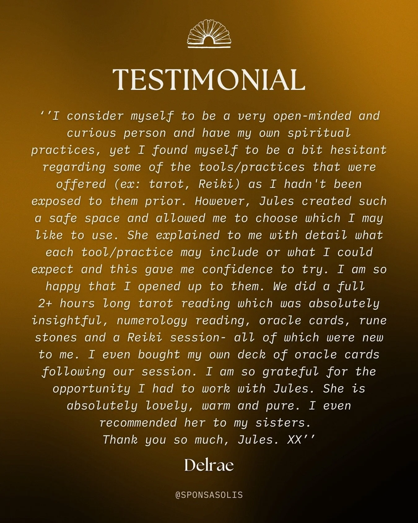 Heart full after another beautiful testimonial 🥹 What&rsquo;s particularly powerful to me is that he opened herself up to new practices even though she was a little hesitant at first. Couldn&rsquo;t ask for more &hearts;️