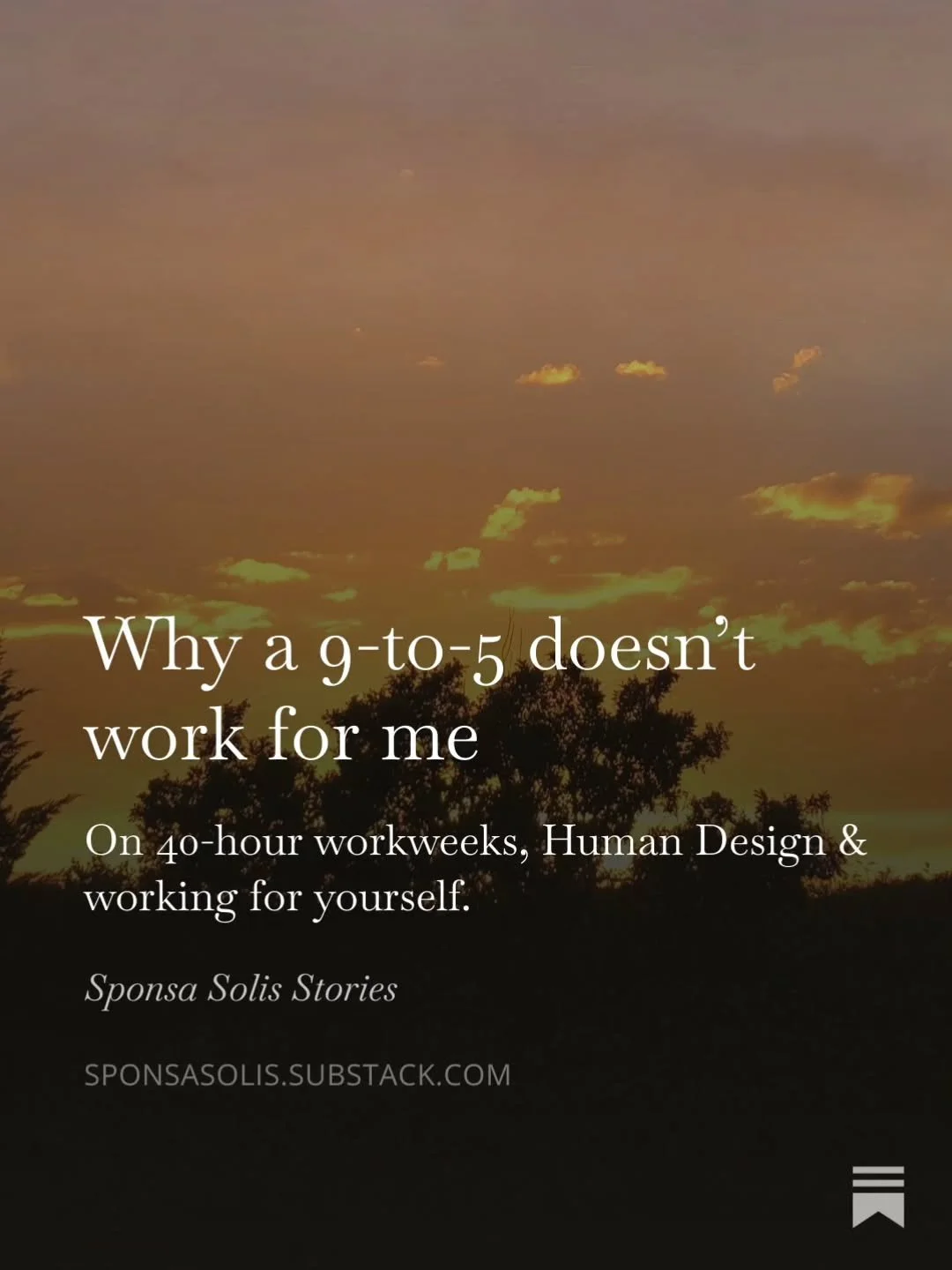 Did you know I started a Substack? My third article is now live, where I talk about our modern working week and why this doesn't work for me 👀 If you'd like to have a read or sign up (for free), you can do so on sponsasolis.substack.com 🌼