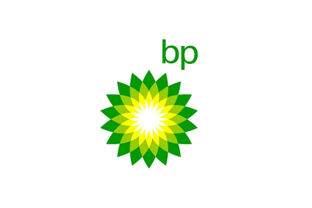 bp logo with green and yellow geometric flower design.