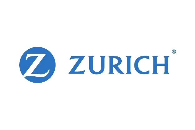 Zurich insurance company logo with a blue circle containing a white 'Z' and the word 'Zurich' in blue text
