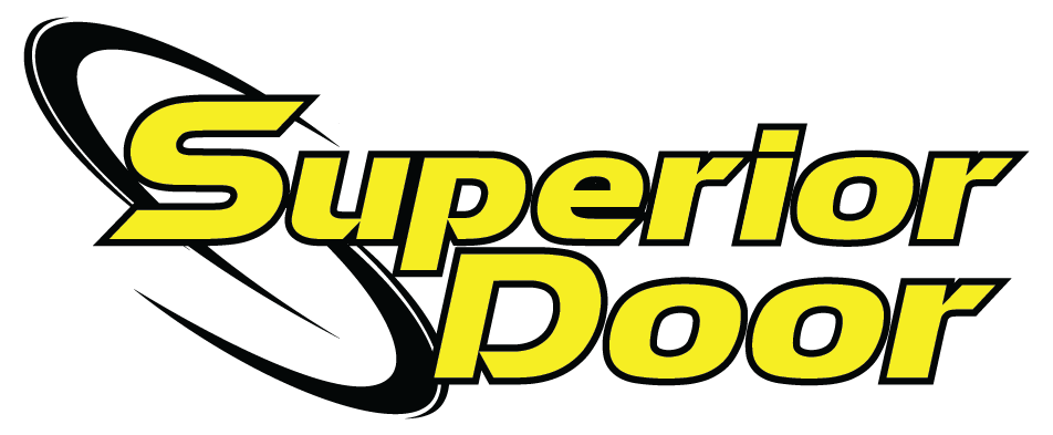 Logo with the words "Superior Door" in bold yellow text on a black background.