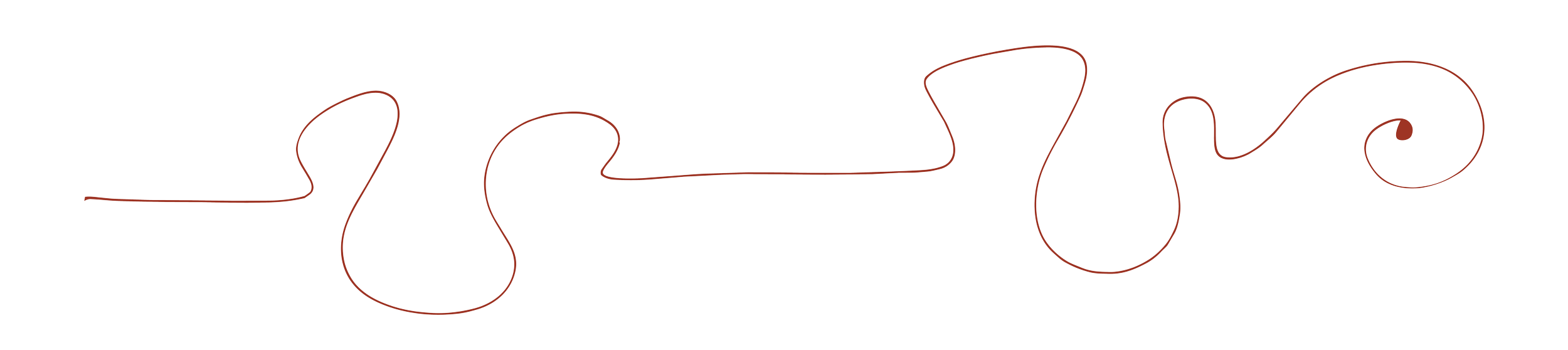 Red squiggle design element.