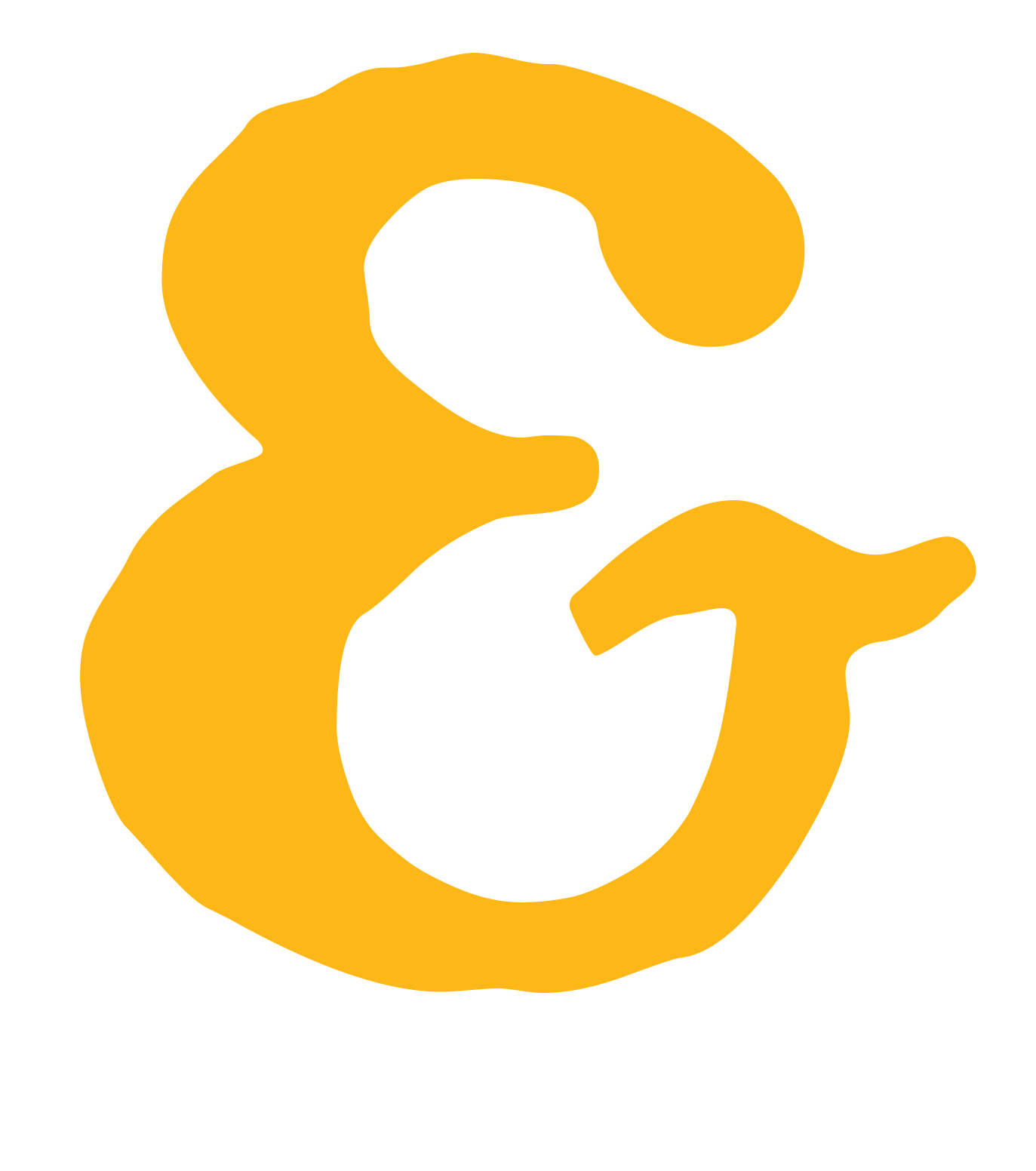 A large, stylized gold ampersand (&) symbol on a black background.