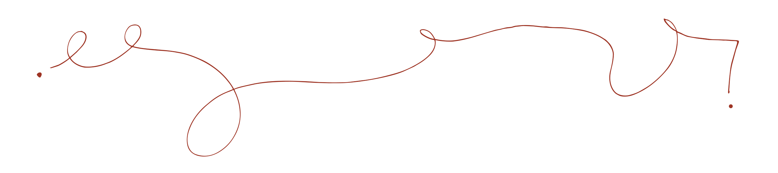 Red squiggle design element.