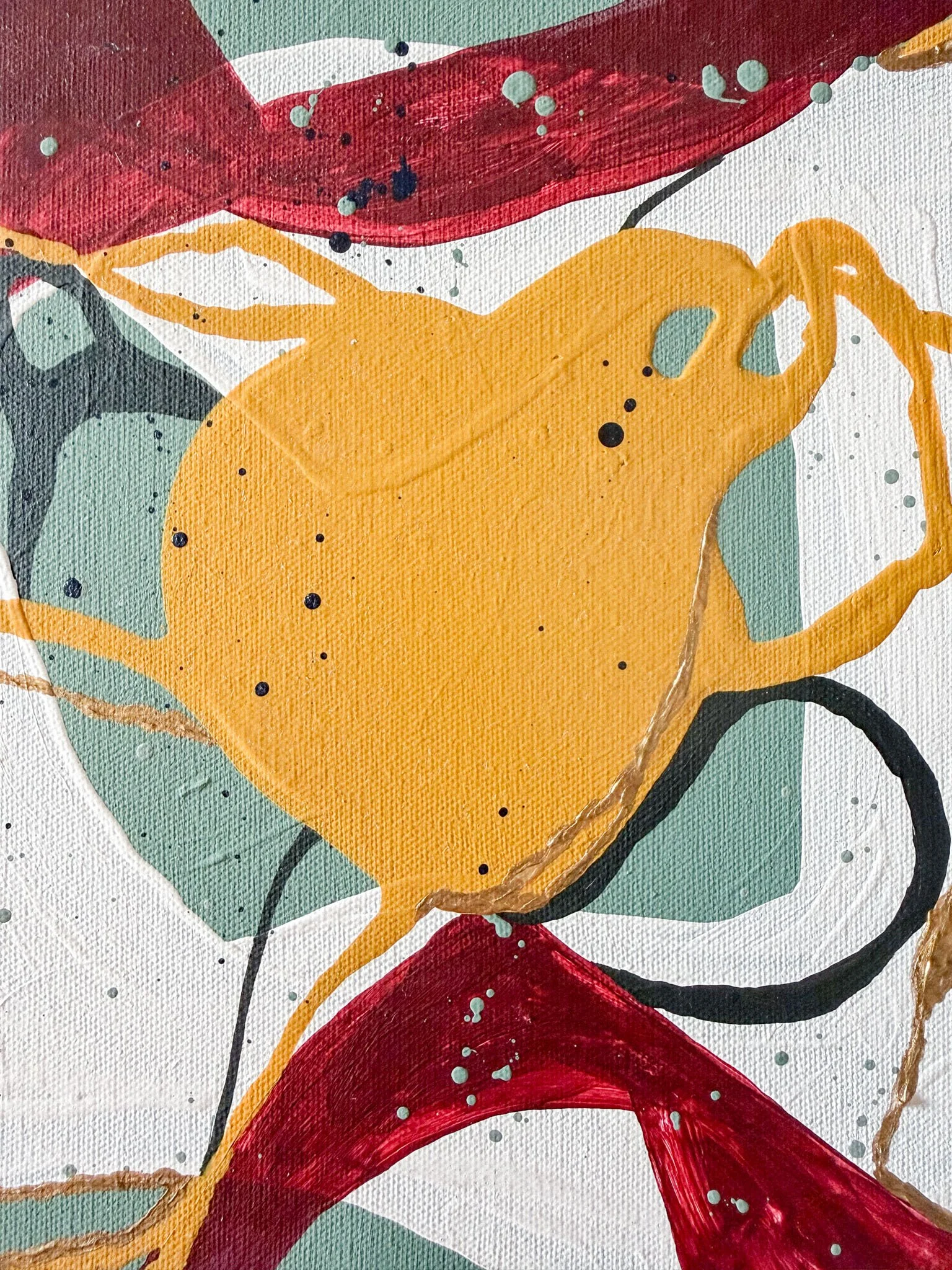 Close-up detail of Another Moment in Grief & Guilt 5 highlighting layered brushstrokes, texture, and expressive color.