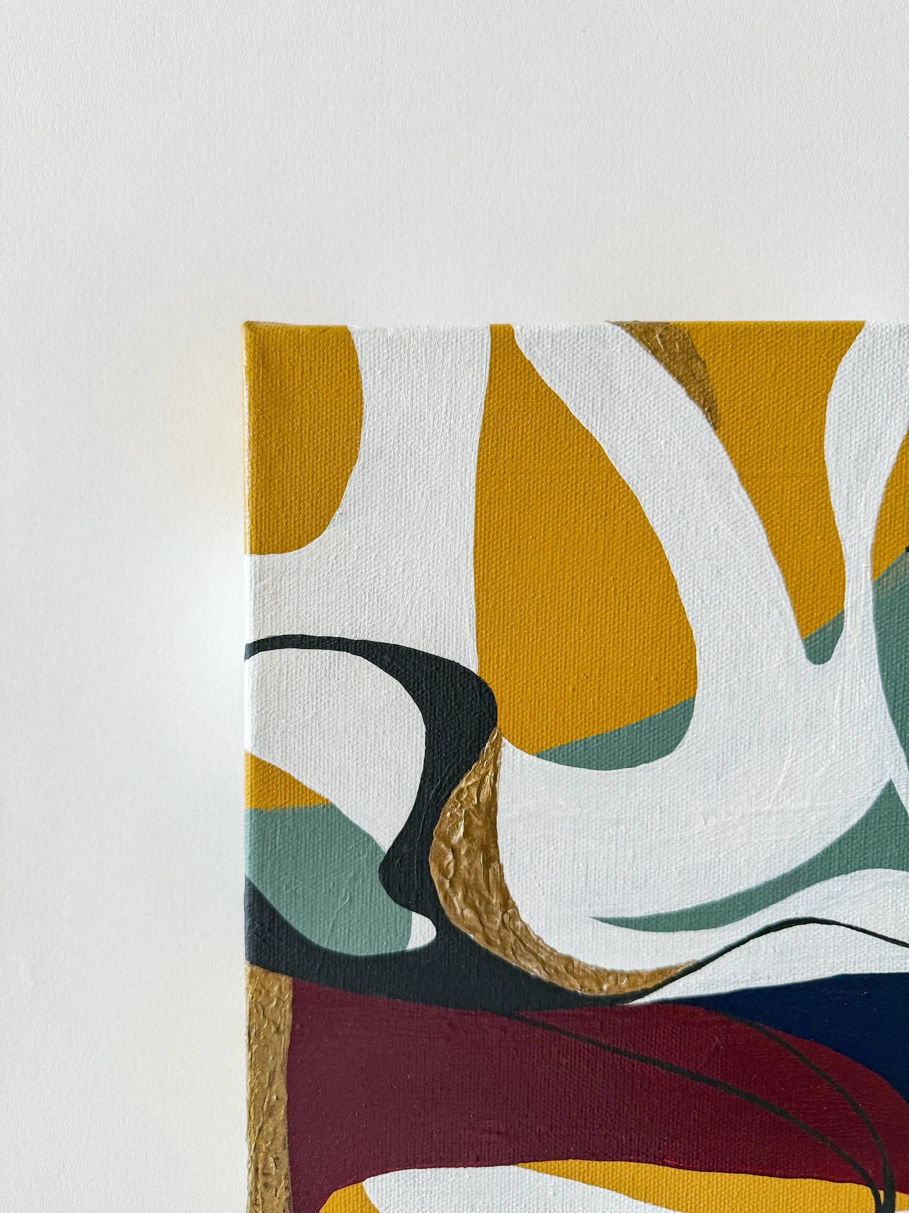 Three-quarter gallery view of Another Moment in Grief & Guilt 8 highlighting expressive movement, layered acrylic textures, and intuitive mark-making.