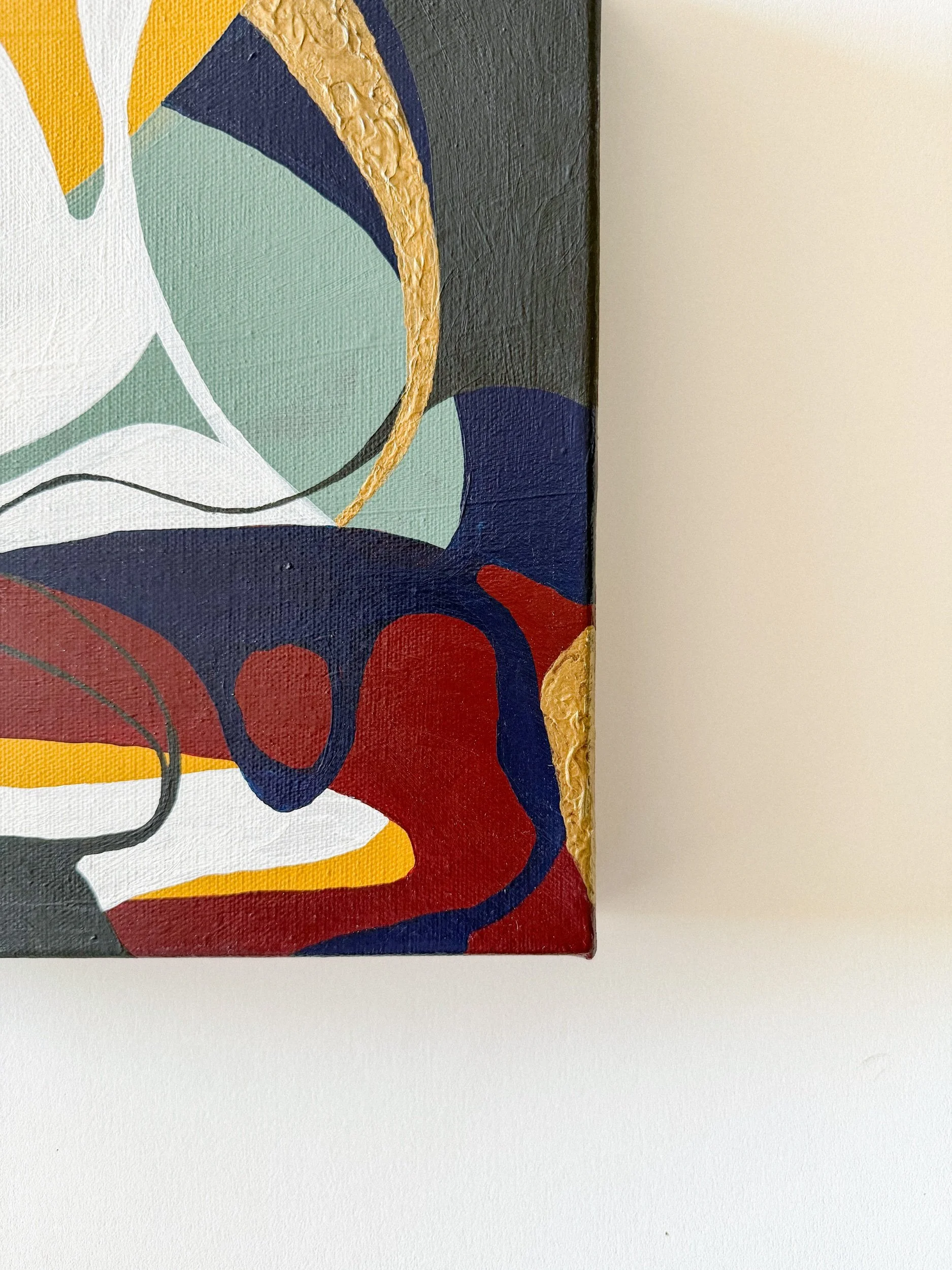 Front view of the original abstract painting Another Moment in Grief & Guilt 8 by Minnesota artist Nailah Ali on gallery wrapped canvas.