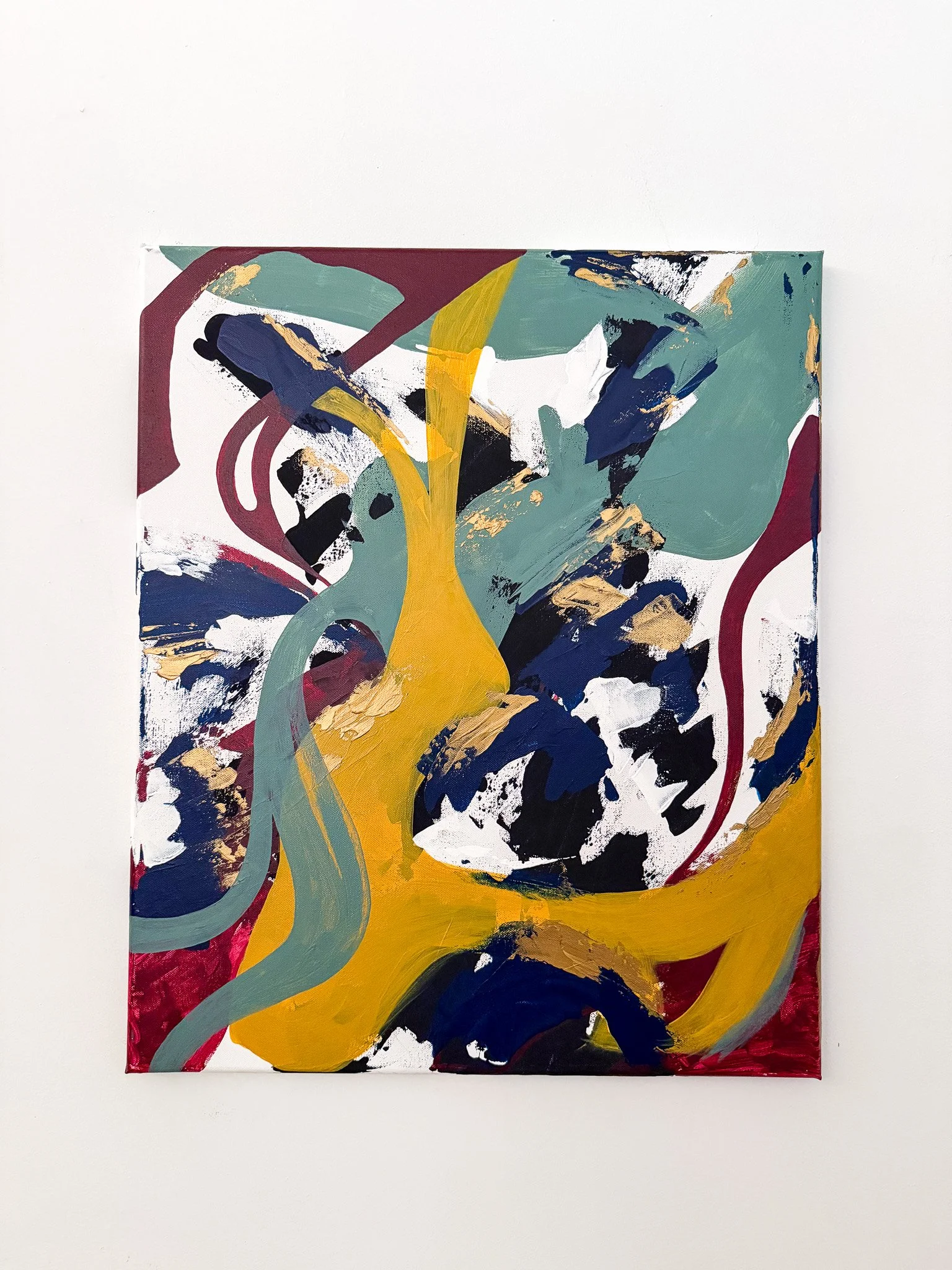 Front view of the original abstract painting Another Moment in Grief & Guilt 4 by Minnesota artist Nailah Ali.