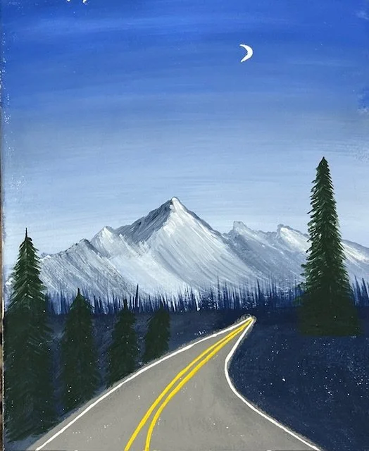 Mountain Landscape with Endless Road 