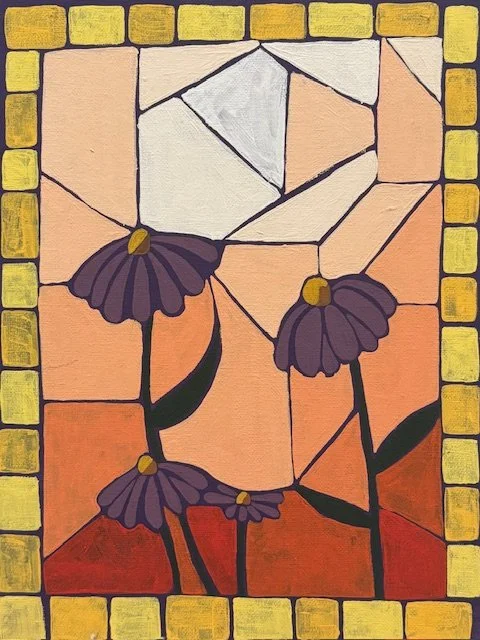 Mosaic Flower Painting 