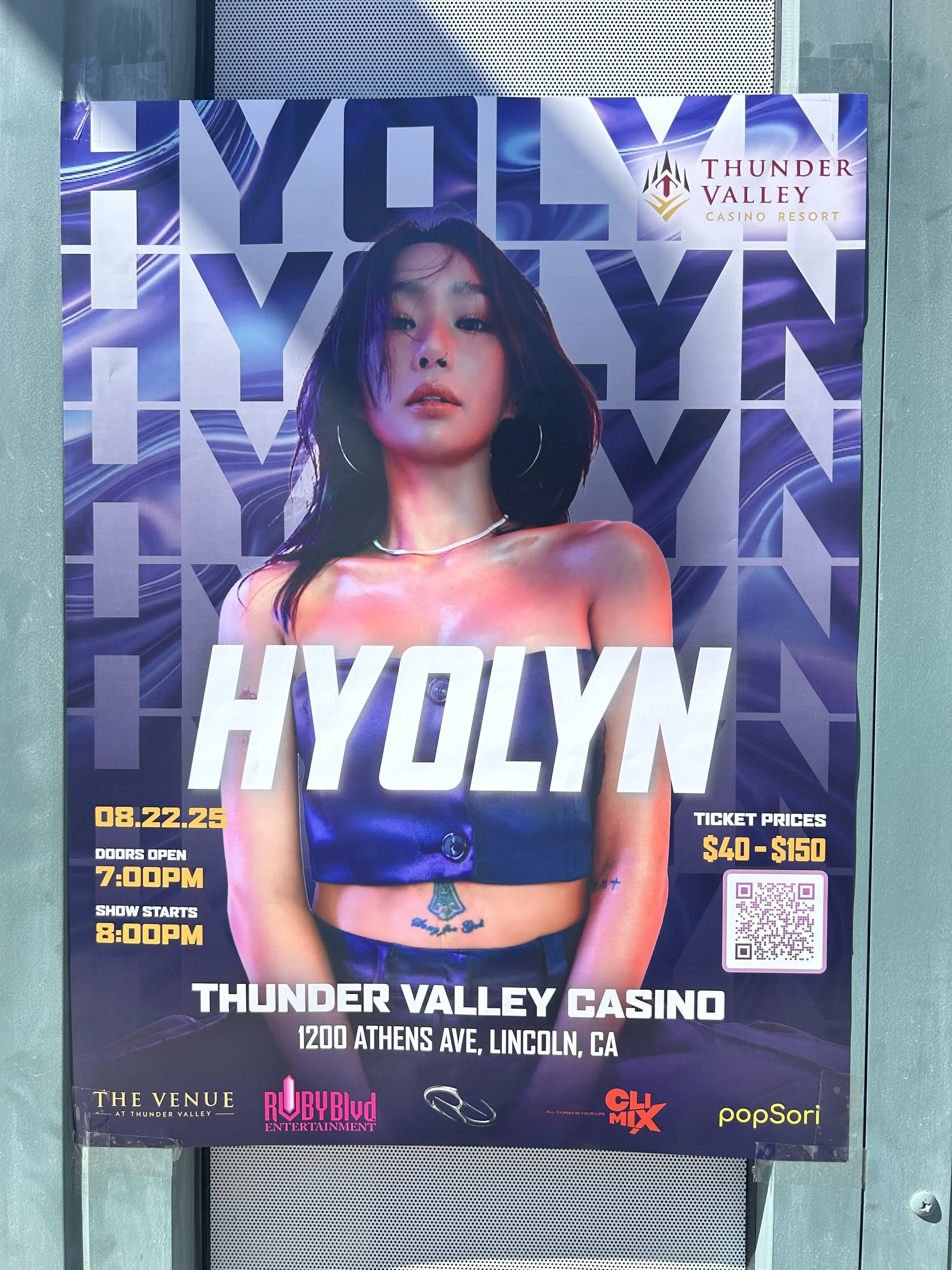 HYOLYN Official Concert Poster. Posted by me, at The Cave Roseville.