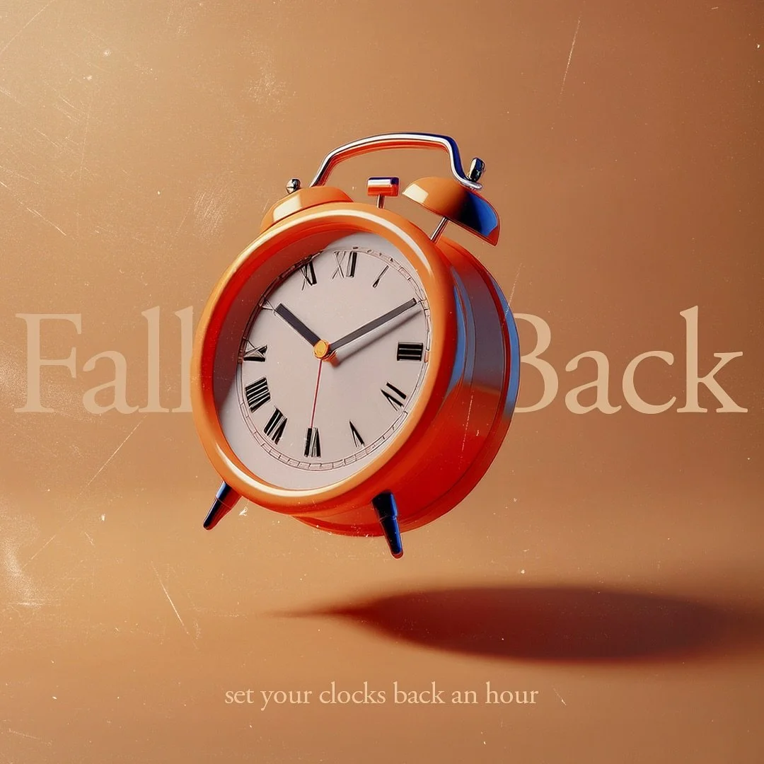 As we &lsquo;fall back&rsquo; this weekend, remember to set your clock back an hour on Saturday night. May this extra hour be a moment to slow down, breathe, and rest in His presence. See you Sunday morning! 
His rest is a gift!