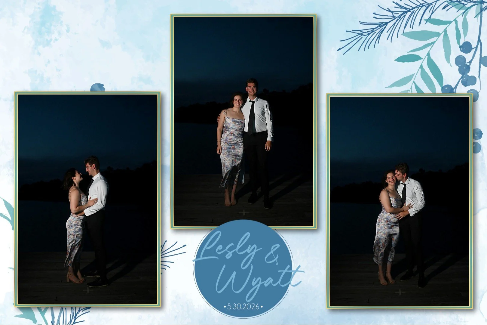 Personalized photo template for wedding that used a mirror photobooth in Burgaw NC