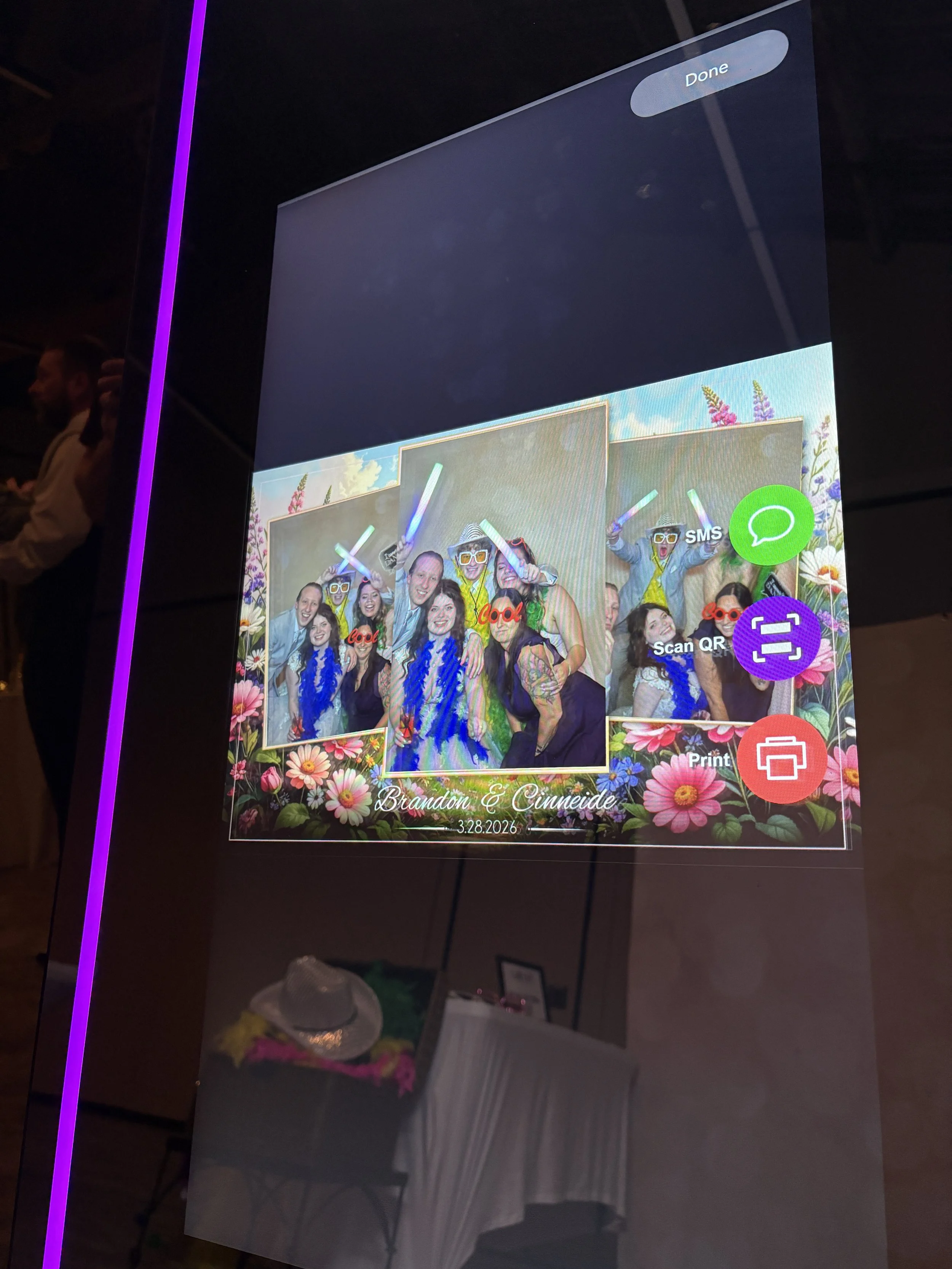 Custom photo template witht the mirror photo booth, in wilmington NC at the a loft convention center.