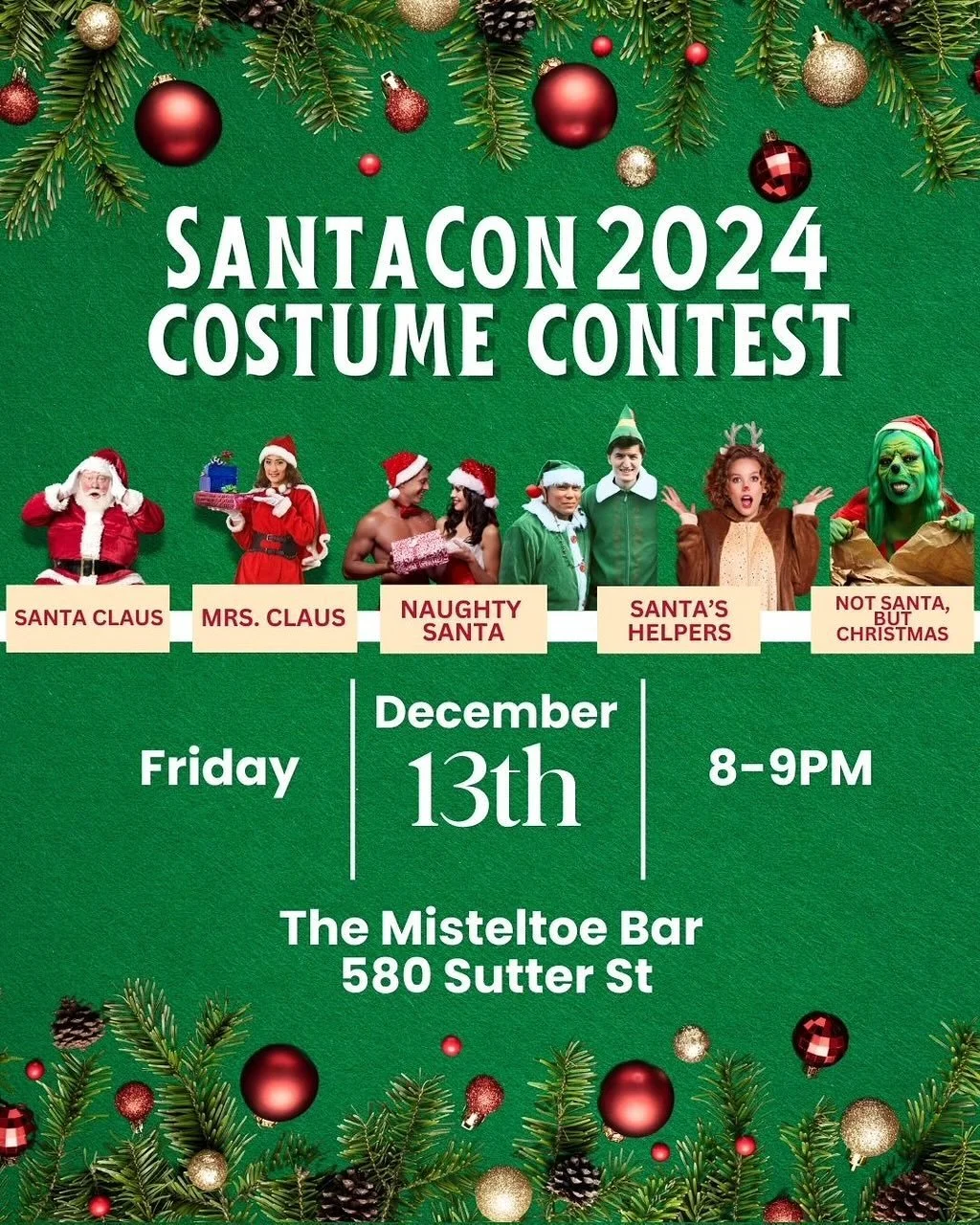 We are happy to partner with SantaCon for the #SantaConSF2024 costume contest! Come see us at 580 Sutter St on Friday, December 13 between 8pm and 9pm to participate. We have some great prizes, including a @titosvodka golf cooler bag, some great @jos